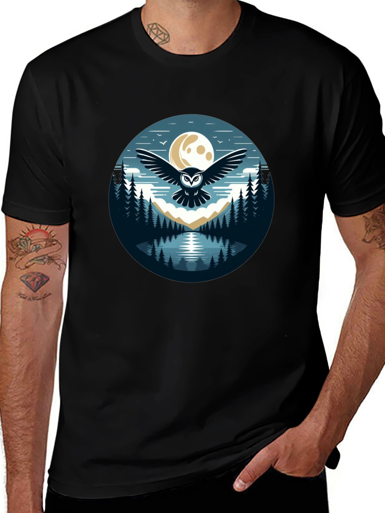 Variant 22 of Owl Moon Graphic Tee