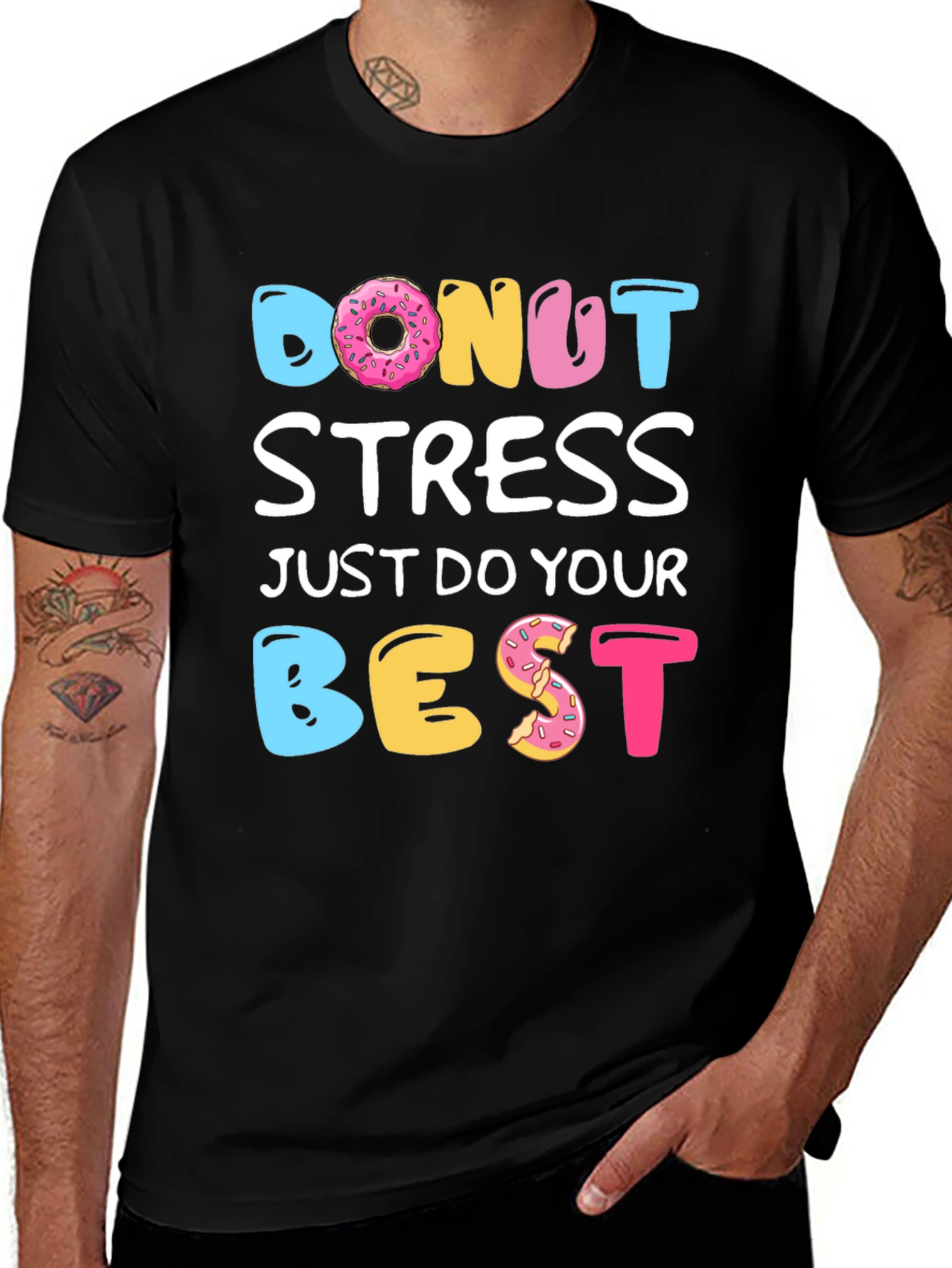Variant 18 of Donut Stress T-Shirt - Funny Casual Tee