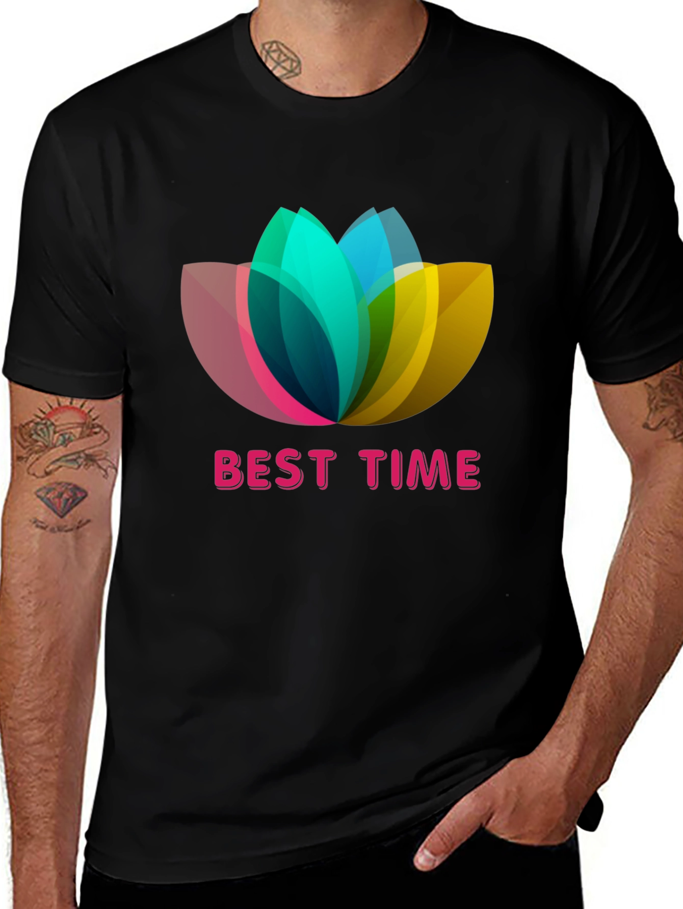 Variant 25 of Best Time Lotus Flower Graphic T-Shirt