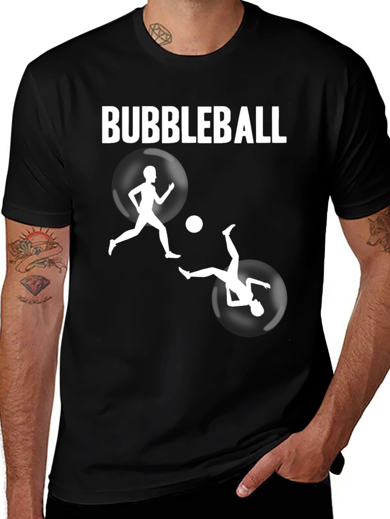 Variant 18 of Bubbleball Graphic Tee - Black Cotton T-Shirt