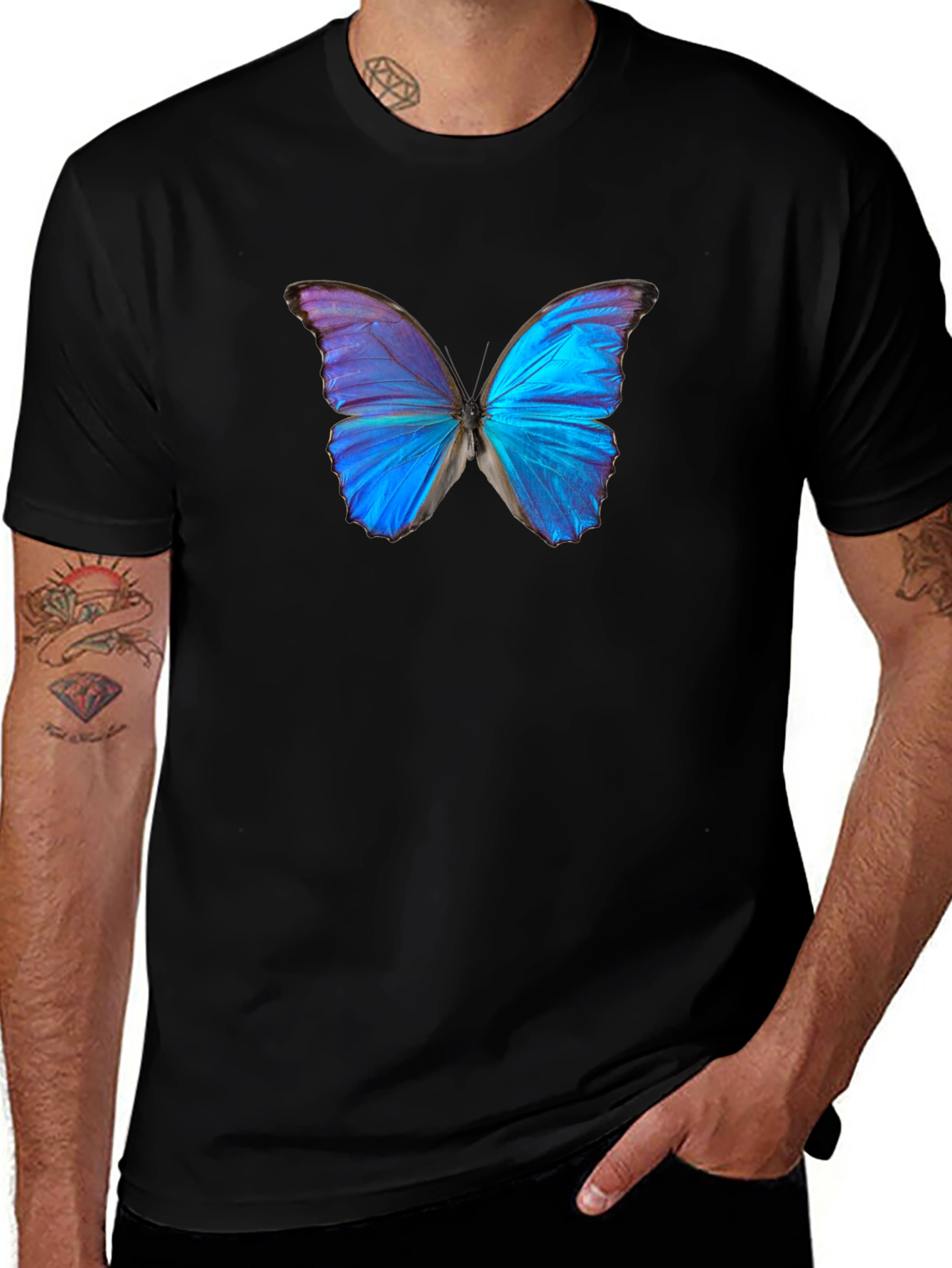 Variant 25 of Butterfly Graphic Black T-Shirt