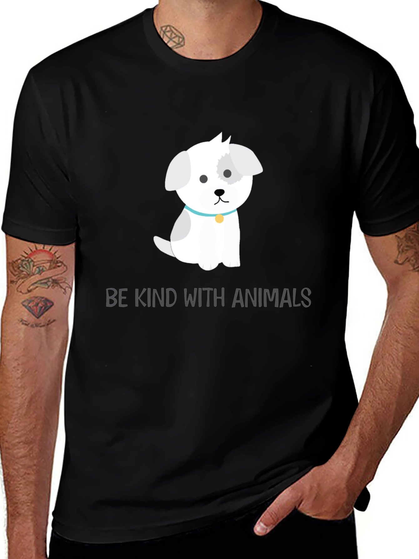 Variant 9 of Kind Animal Lover T-Shirt - Cute Dog Design
