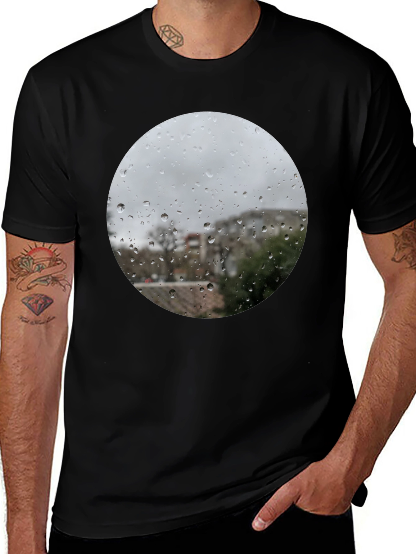Variant 25 of Rainy Day Window T-Shirt - Unique Graphic Tee