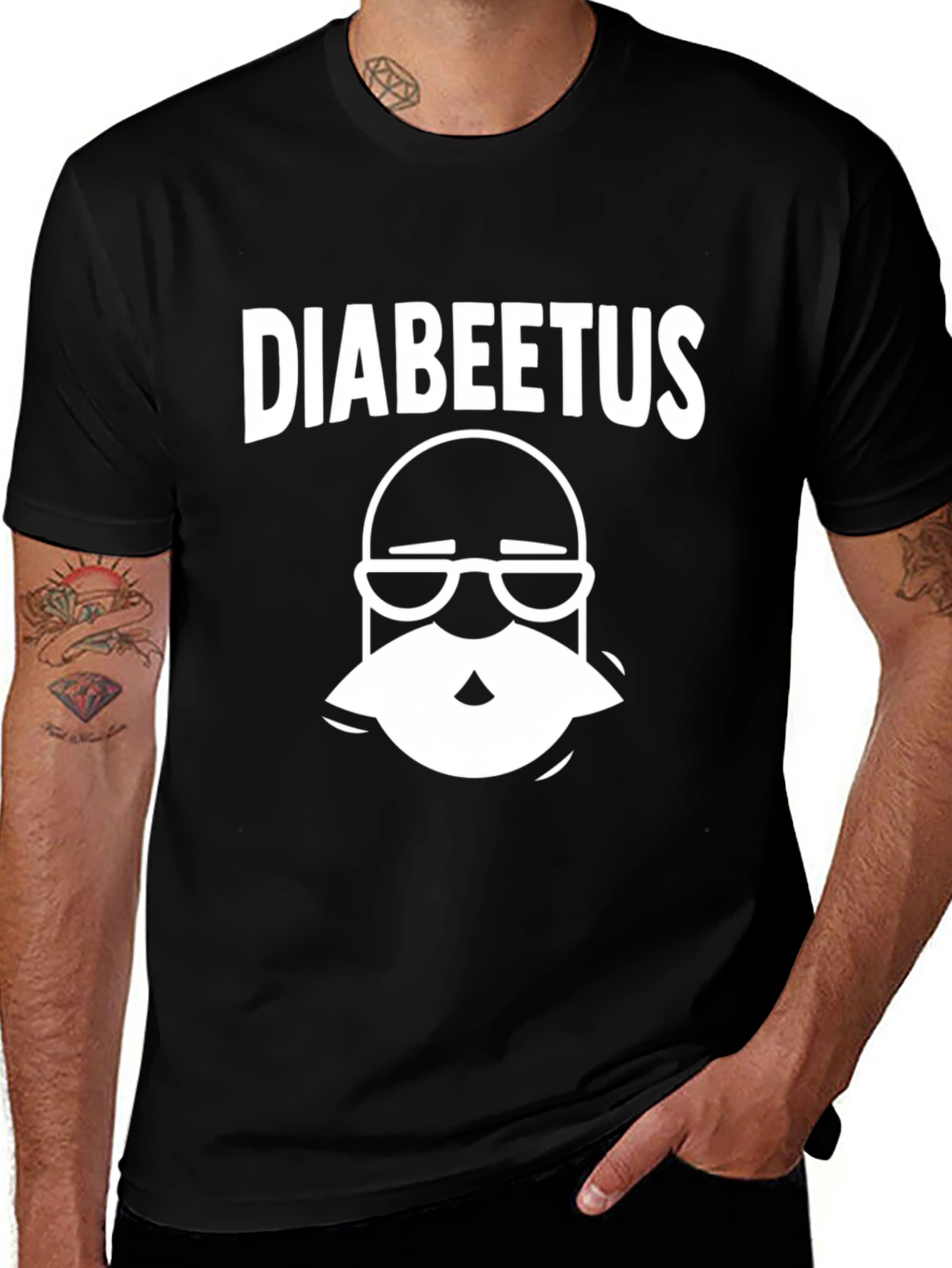 Variant 13 of Diabeetus Graphic T-Shirt - Black Cotton Tee