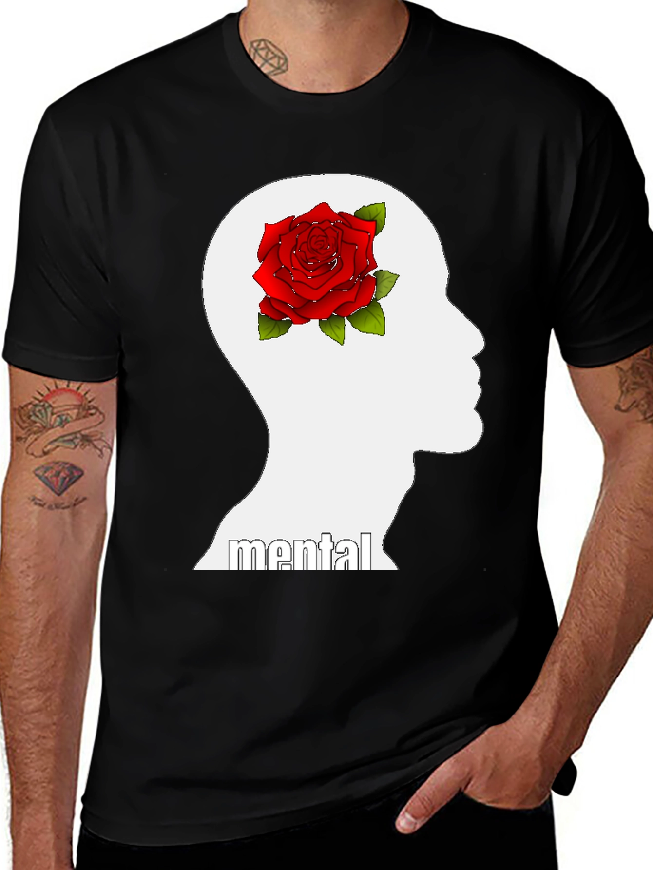 Variant 20 of Mental Rose Graphic Tee - Express Yourself!