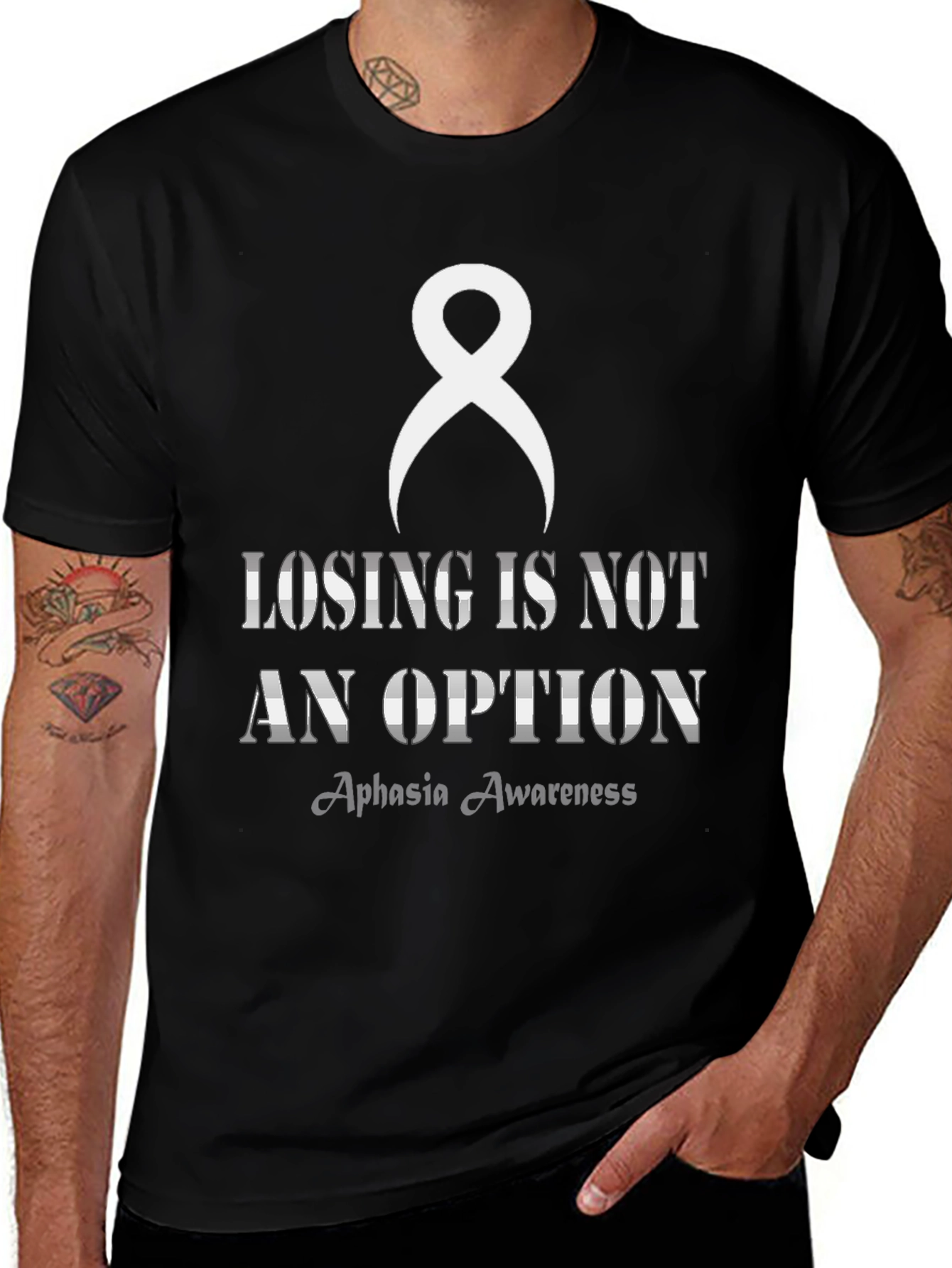 Aphasia Awareness T-Shirt - Losing is Not an Option
