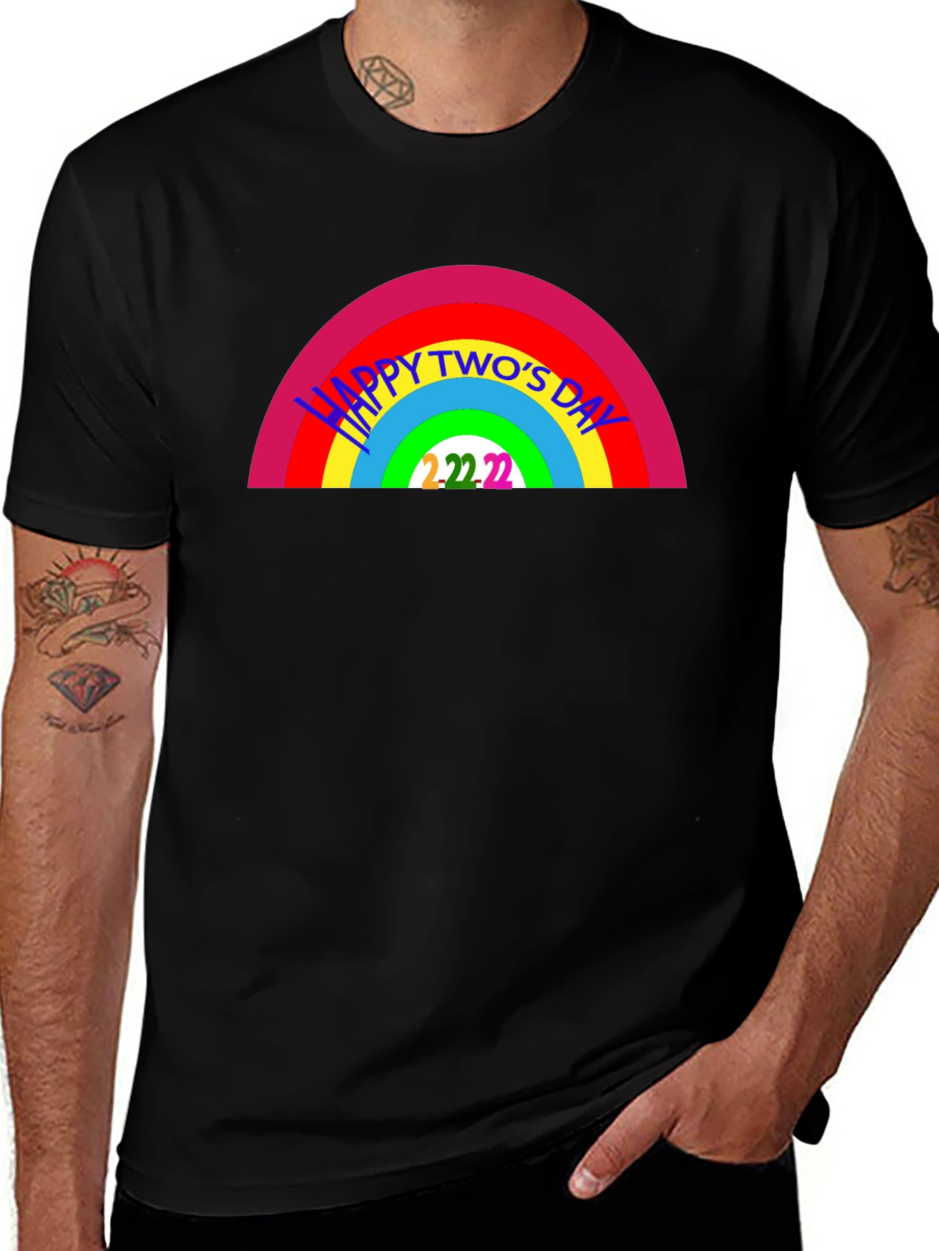 Happy Two's Day Rainbow T-Shirt - 2/22/22