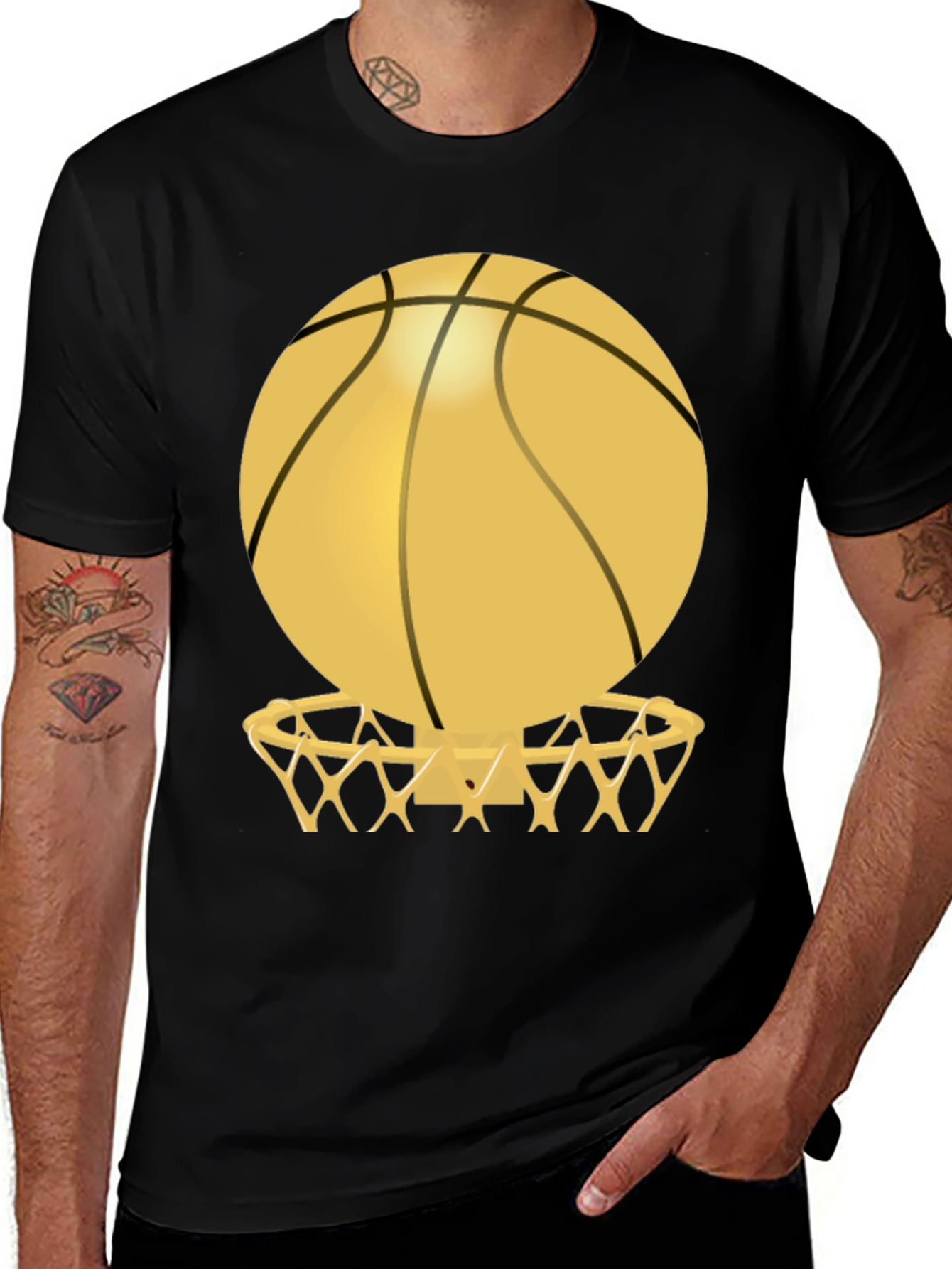 Variant 16 of Basketball Hoop Graphic Tee - Black