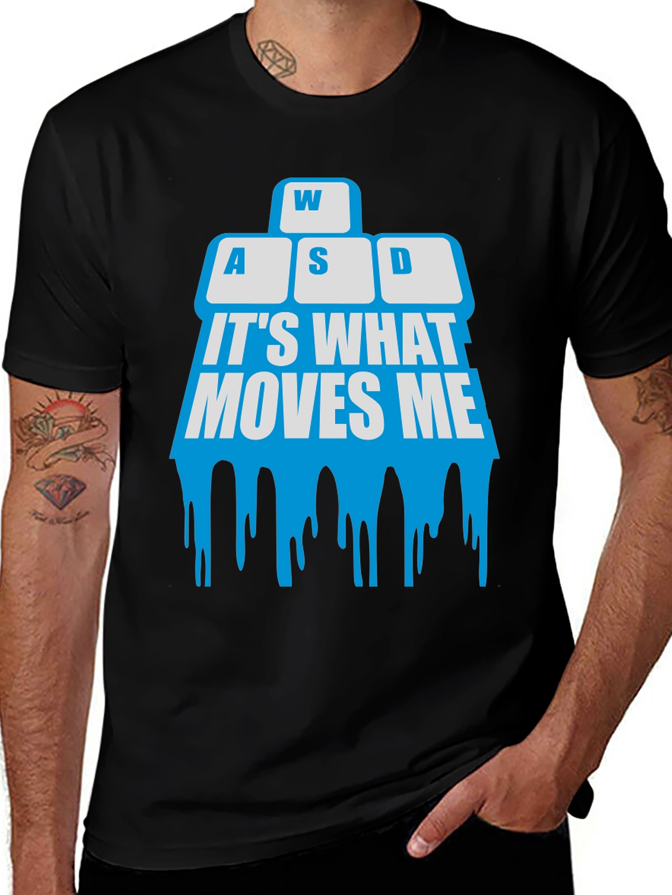 Gamer T-Shirt - "It's What Moves Me" - WASD Keys