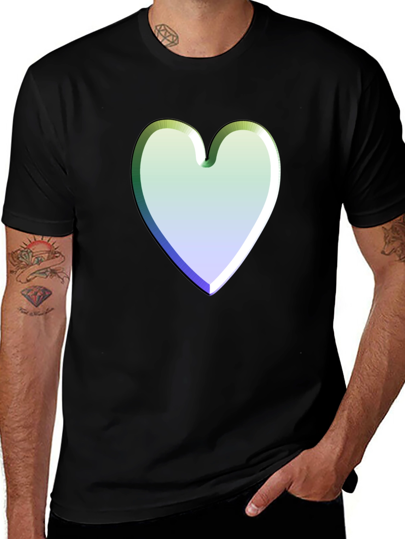 Variant 21 of Gradient Heart Graphic Tee - Soft Cotton Blend