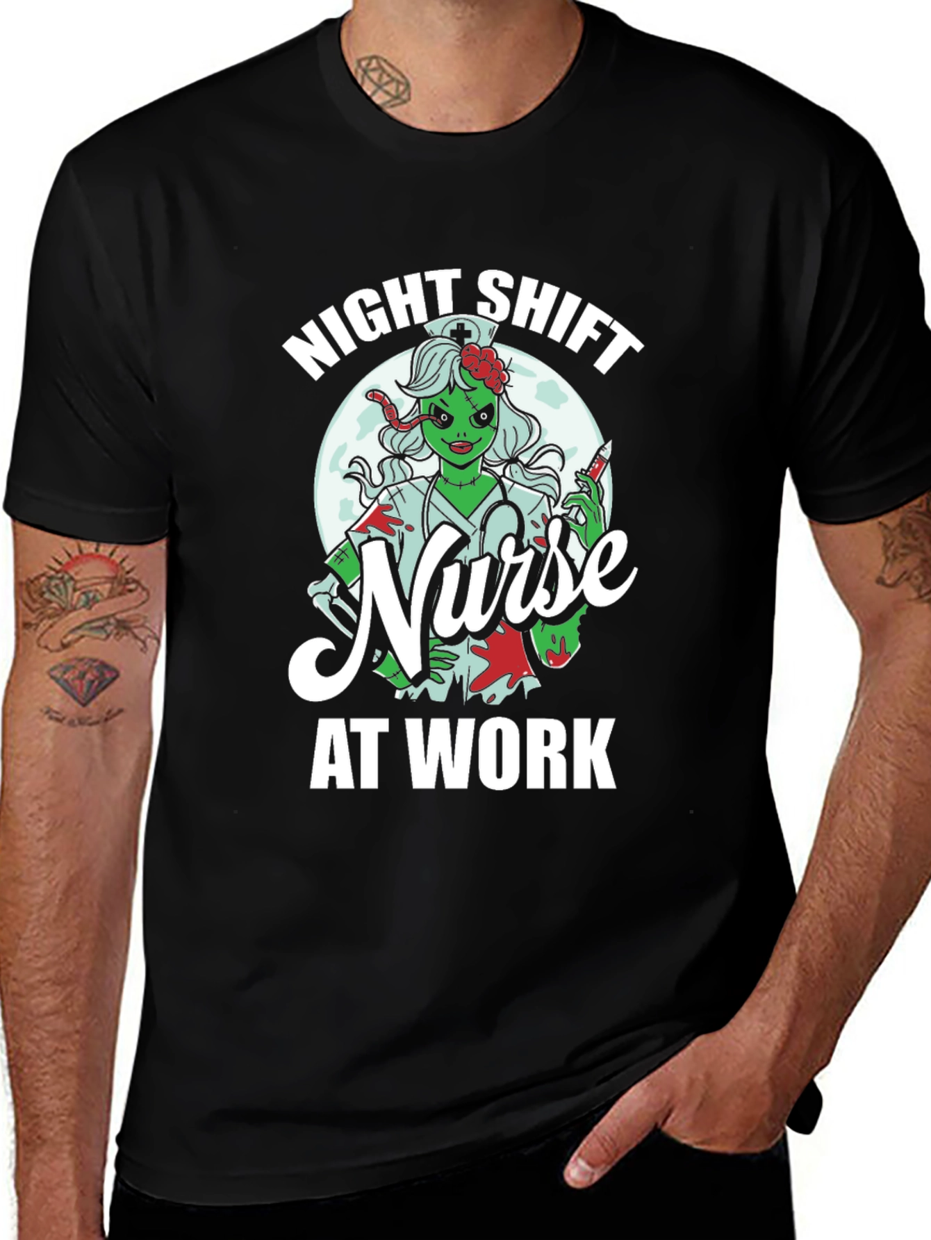 Variant 30 of Night Shift Nurse at Work Zombie T-Shirt