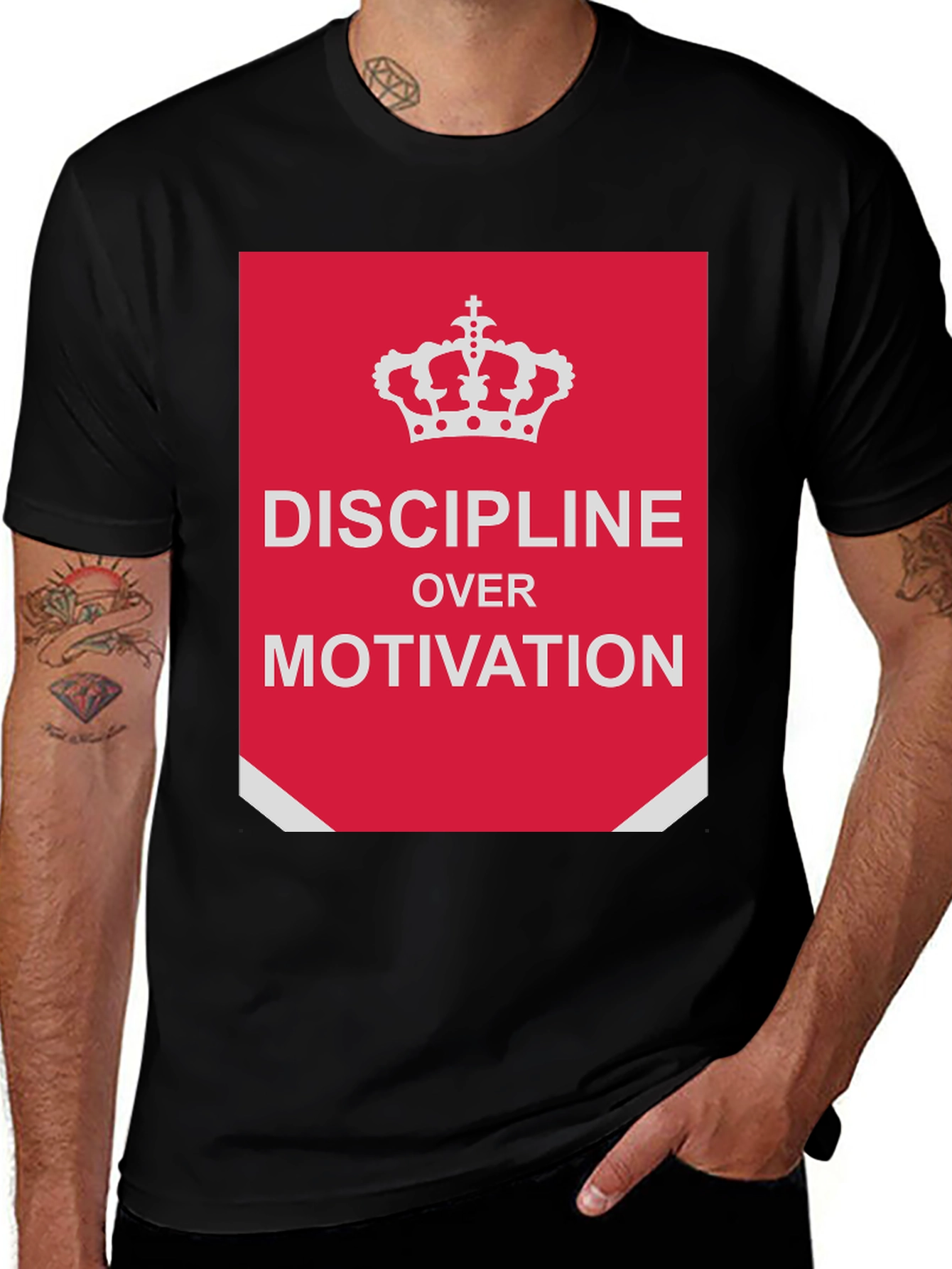 Variant 25 of Discipline Over Motivation T-Shirt - Motivational Quote