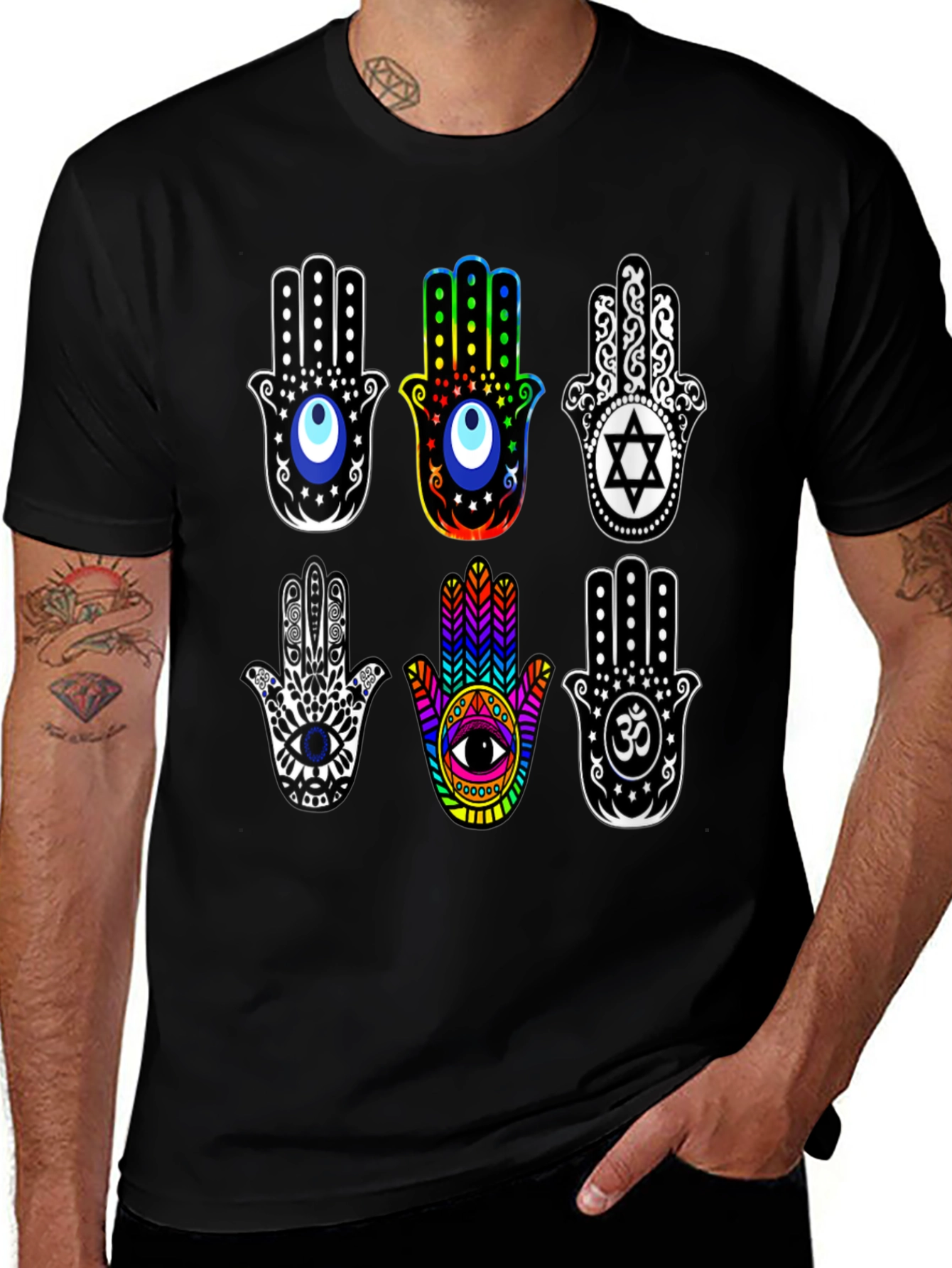 Hamsa Hand T-Shirt - Spiritual Amulet Design