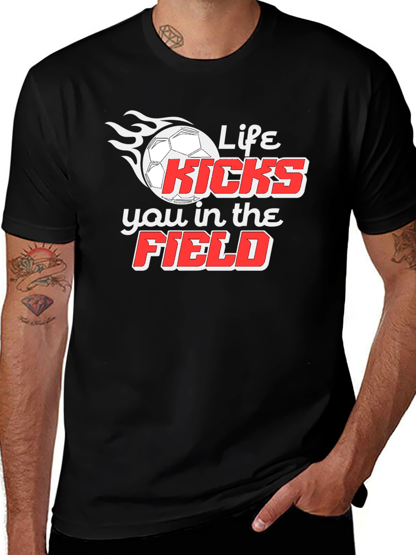 Variant 5 of Life Kicks You In The Field T-Shirt