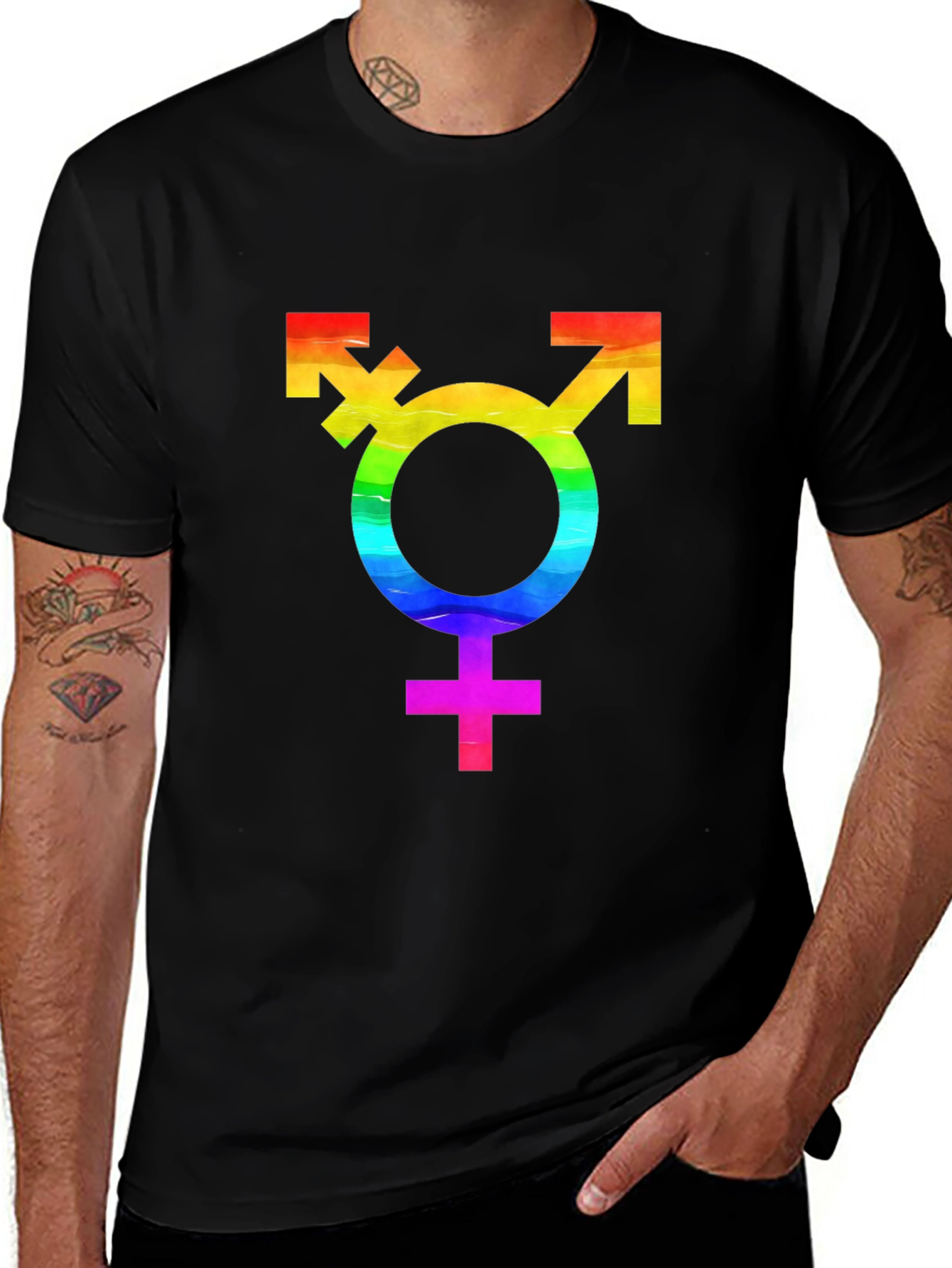 Variant 5 of Rainbow Transgender Symbol T-Shirt - Pride
