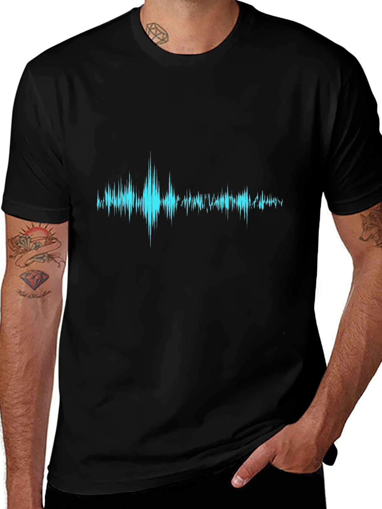 Variant 26 of Soundwave Graphic Print T-Shirt - Black