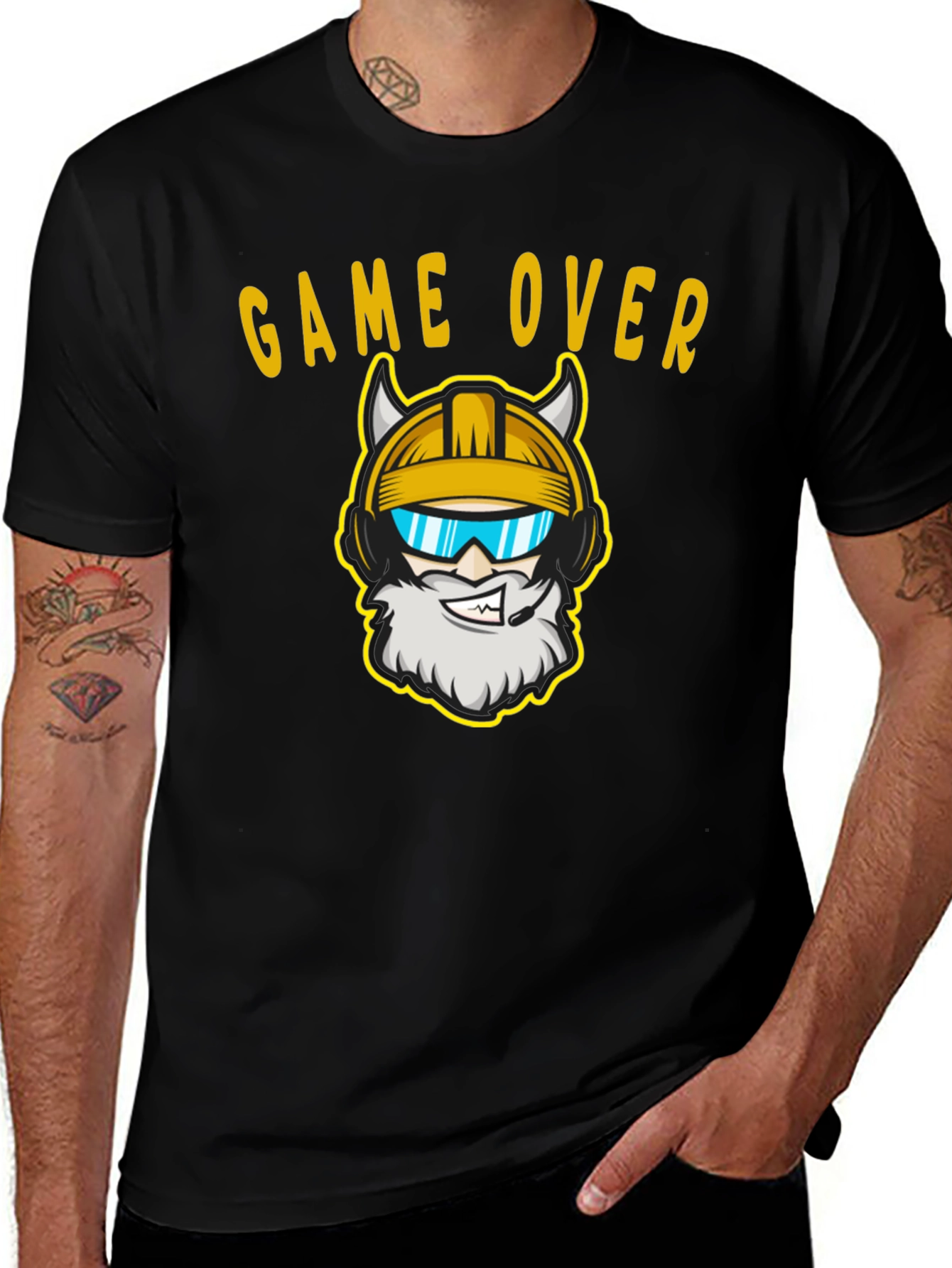 Variant 15 of Game Over Viking Gamer Black T-Shirt