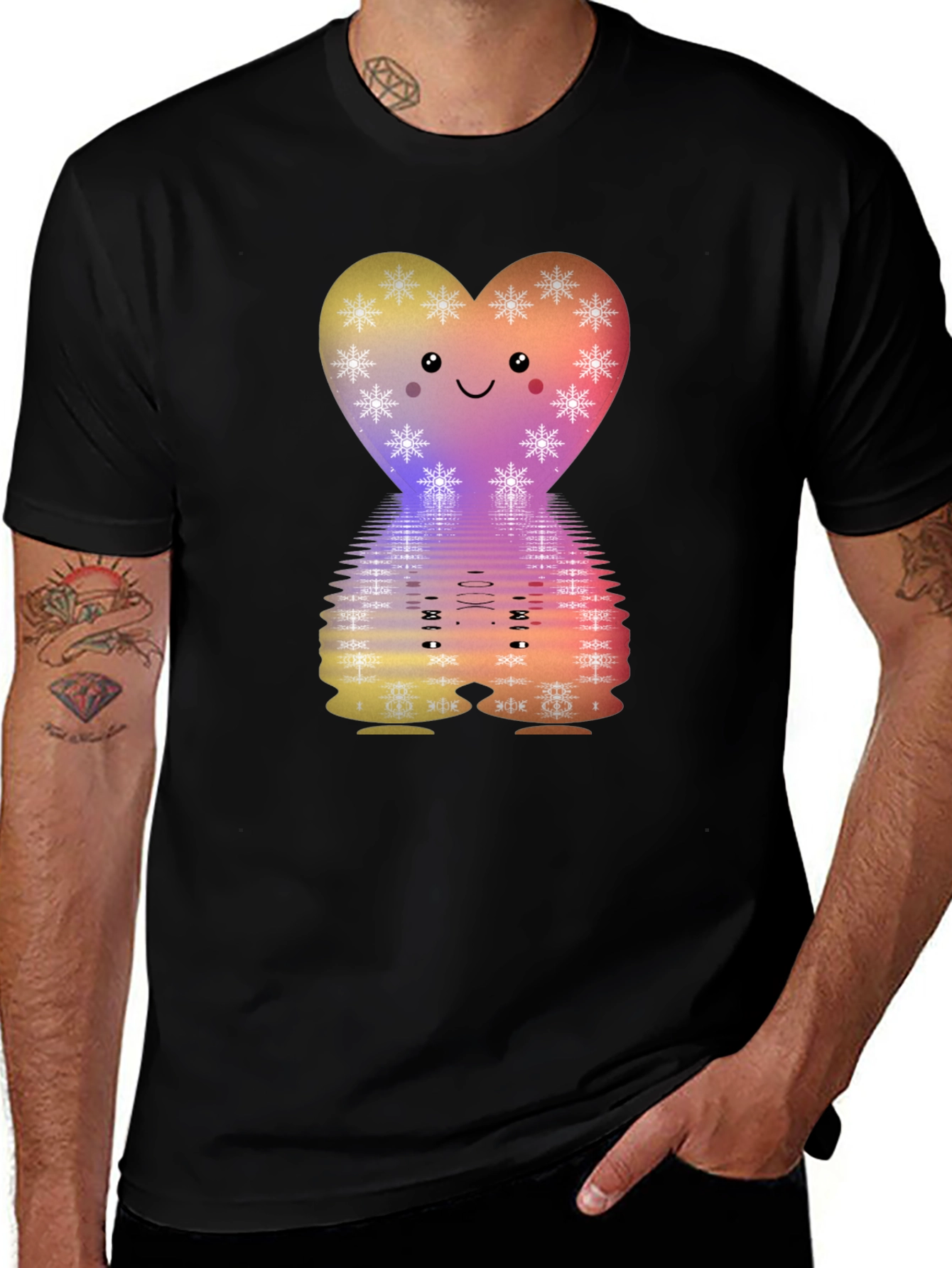 Variant 15 of Cute Heart Snowflake Graphic Tee