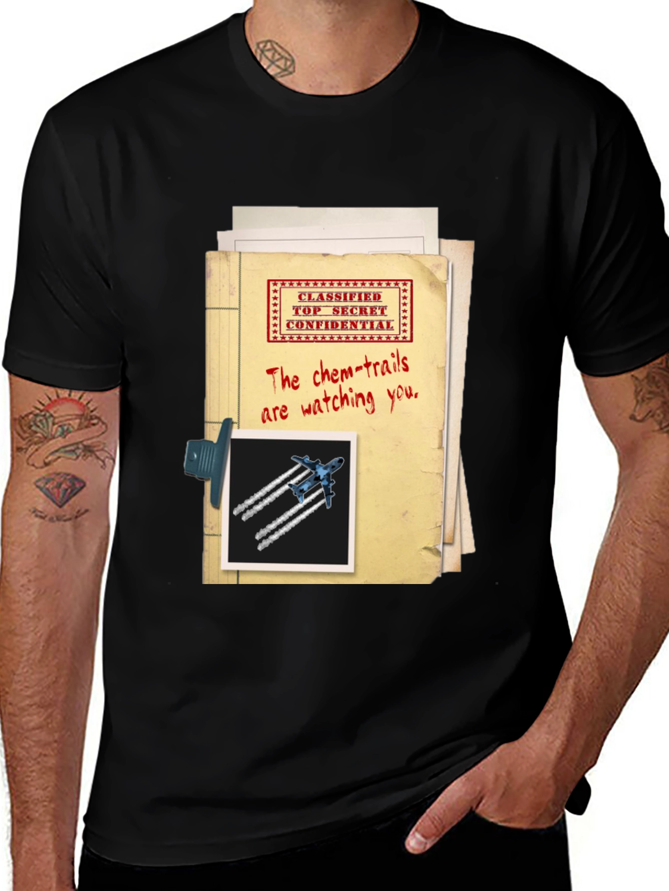 Variant 26 of Top Secret Chemtrails T-Shirt Conspiracy