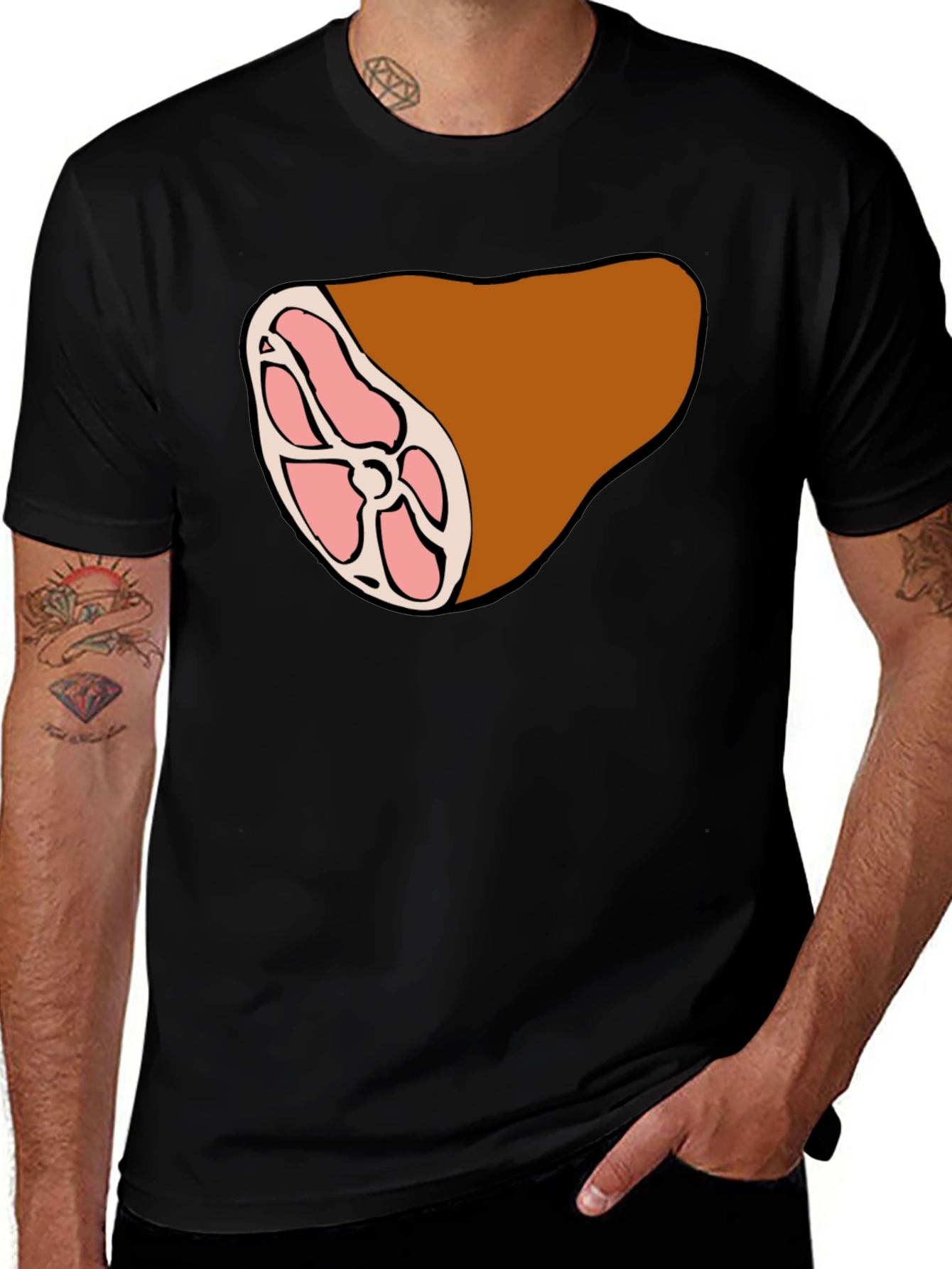 Variant 30 of Ham Shank Graphic Tee - Black Casual T-Shirt