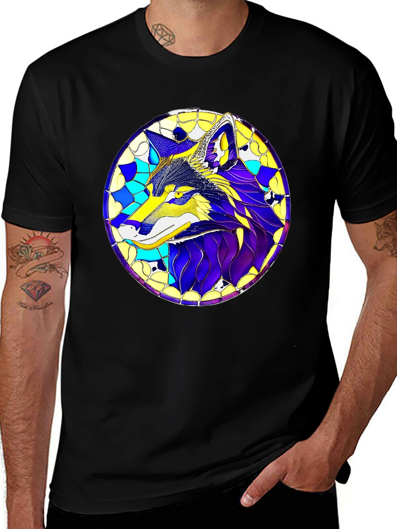 Variant 23 of Artistic Wolf Graphic Tee