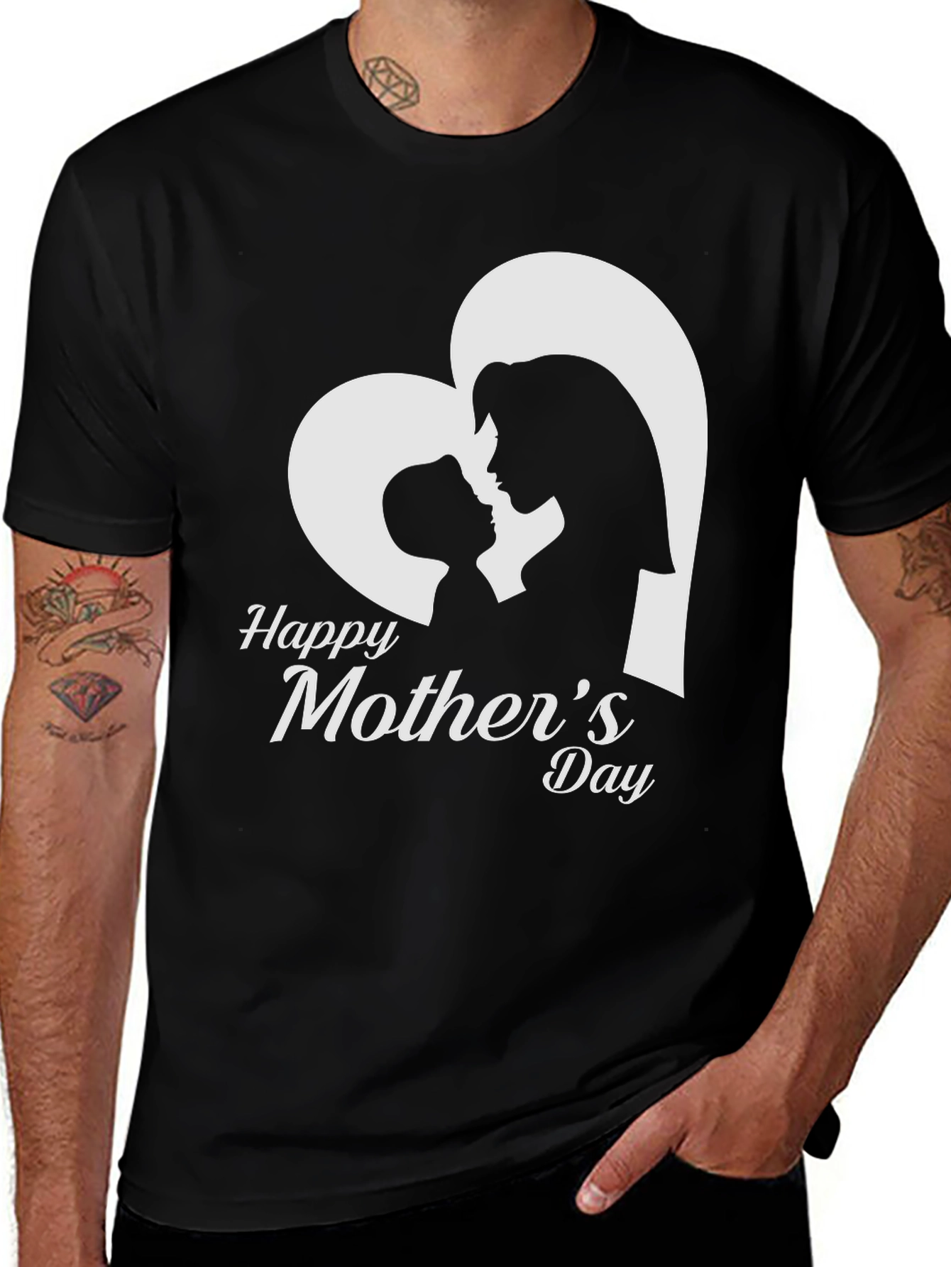 Variant 22 of Happy Mother's Day Graphic Tee - Black