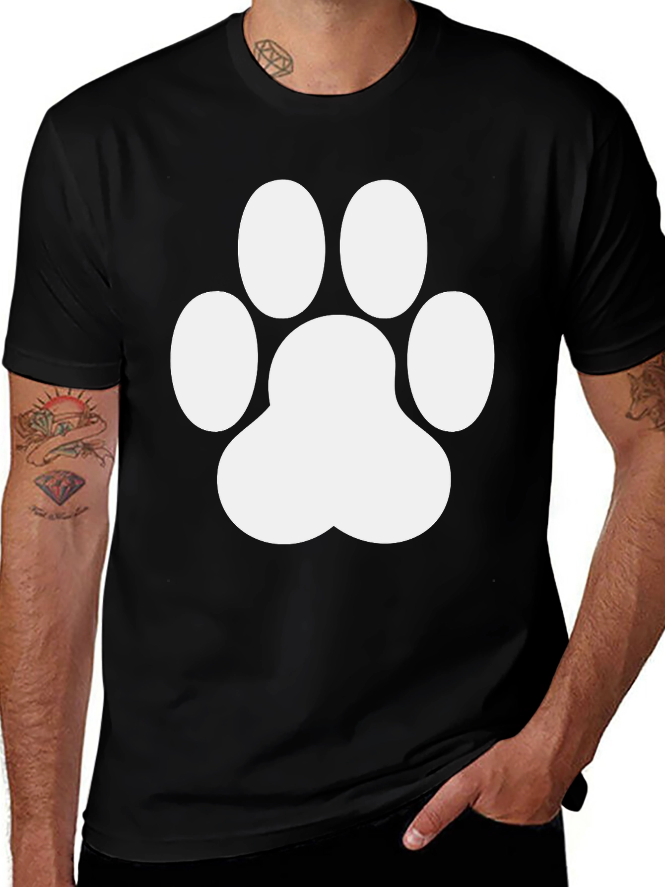 Variant 26 of Paw Print Graphic Tee - Casual Comfort