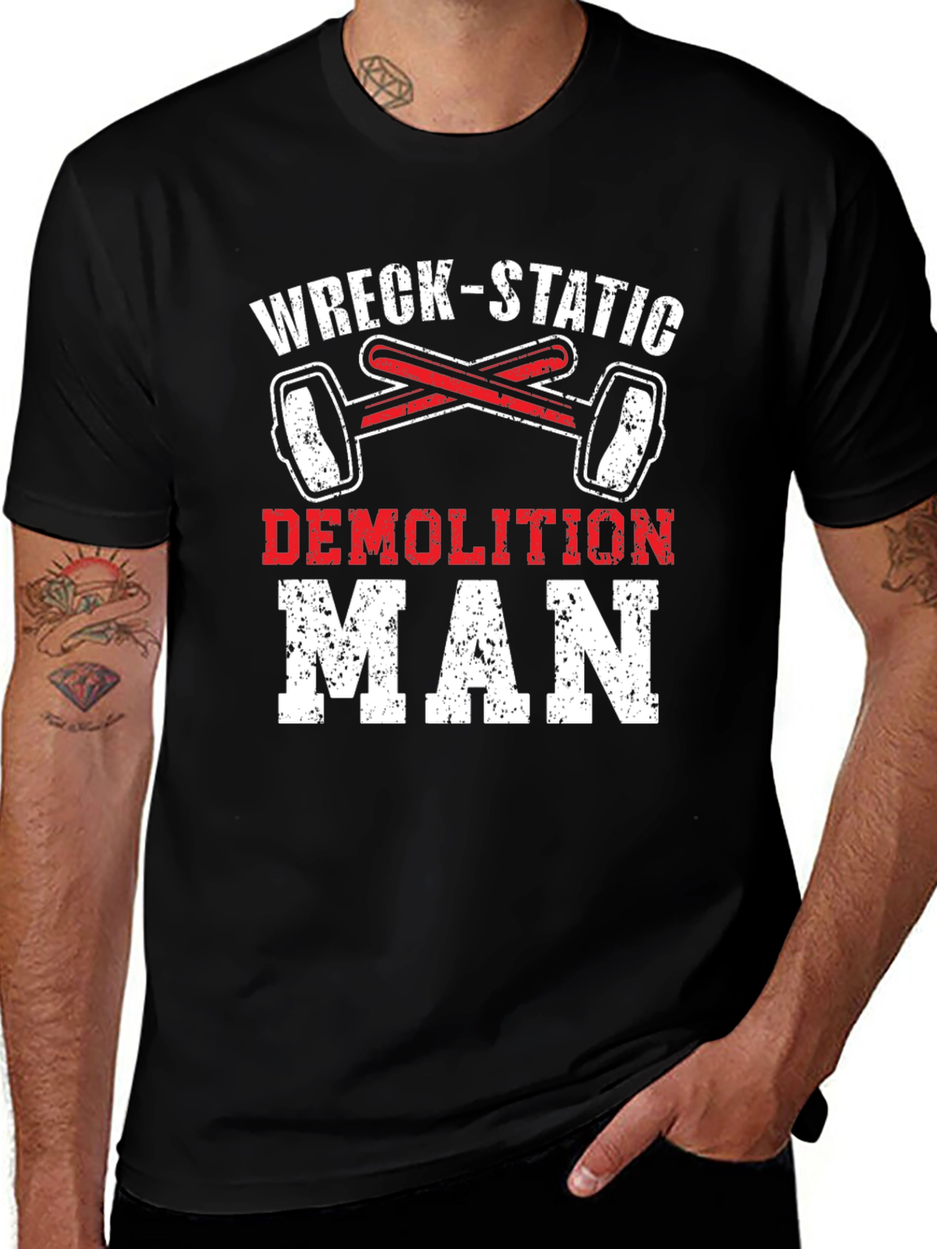 Wreck-Static Demolition Man Black T-Shirt