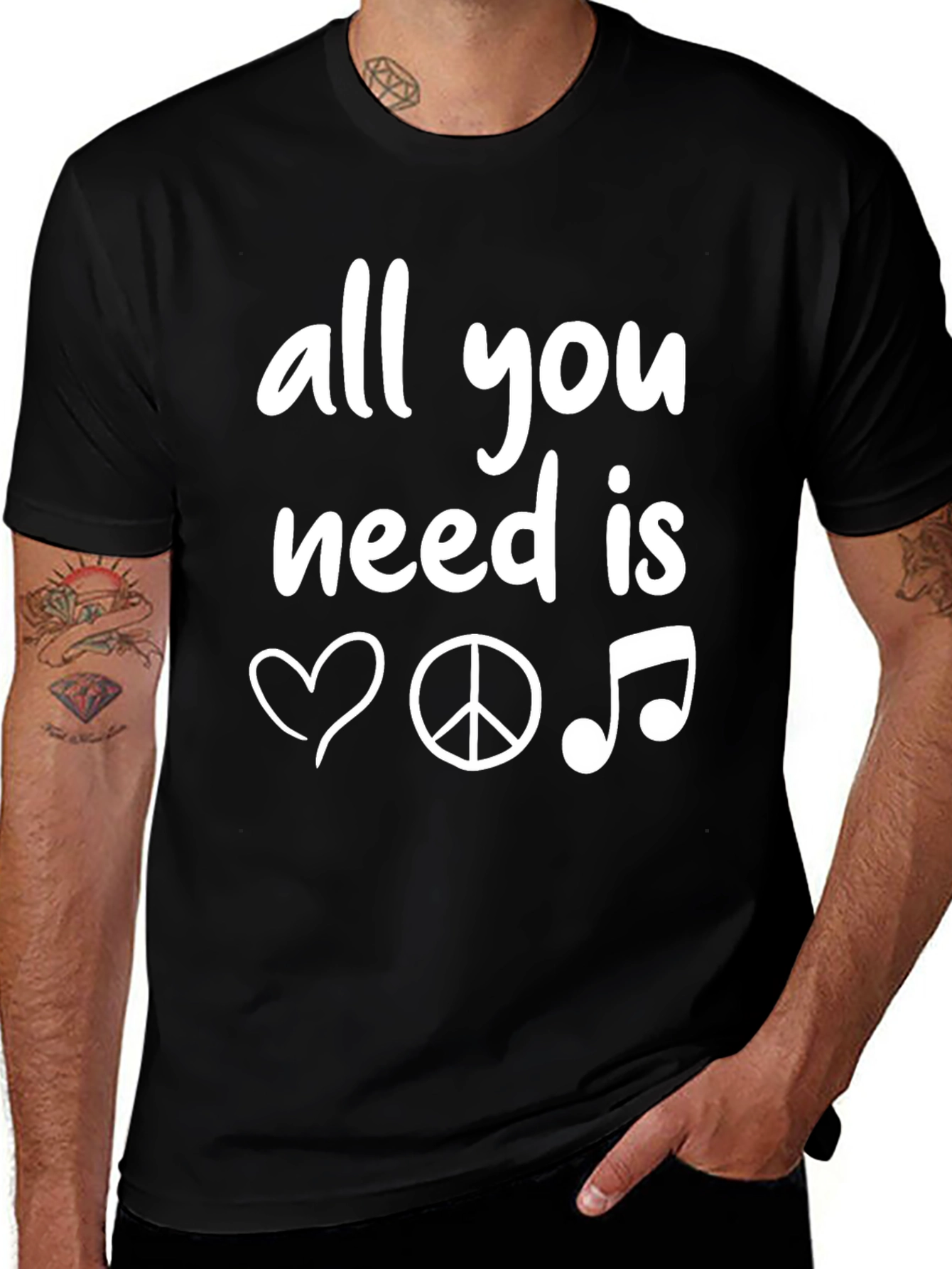 Variant 28 of All You Need Is Love Peace Music T-Shirt