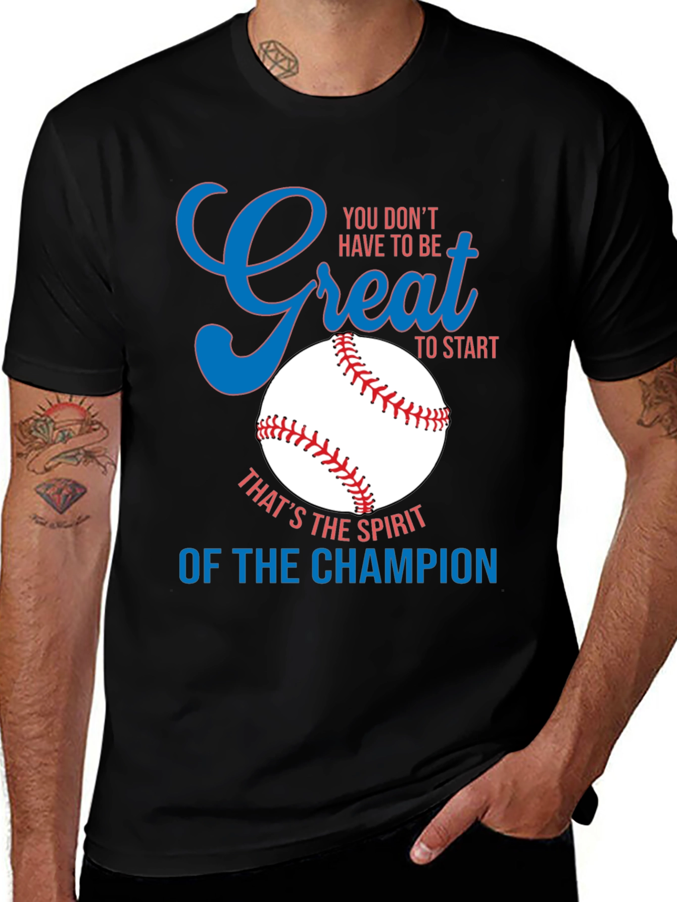 Variant 3 of Inspirational Baseball Graphic T-Shirt