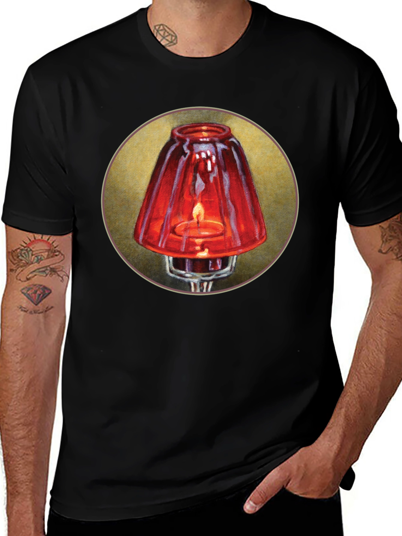 Variant 25 of Red Candle Lamp Graphic T-Shirt