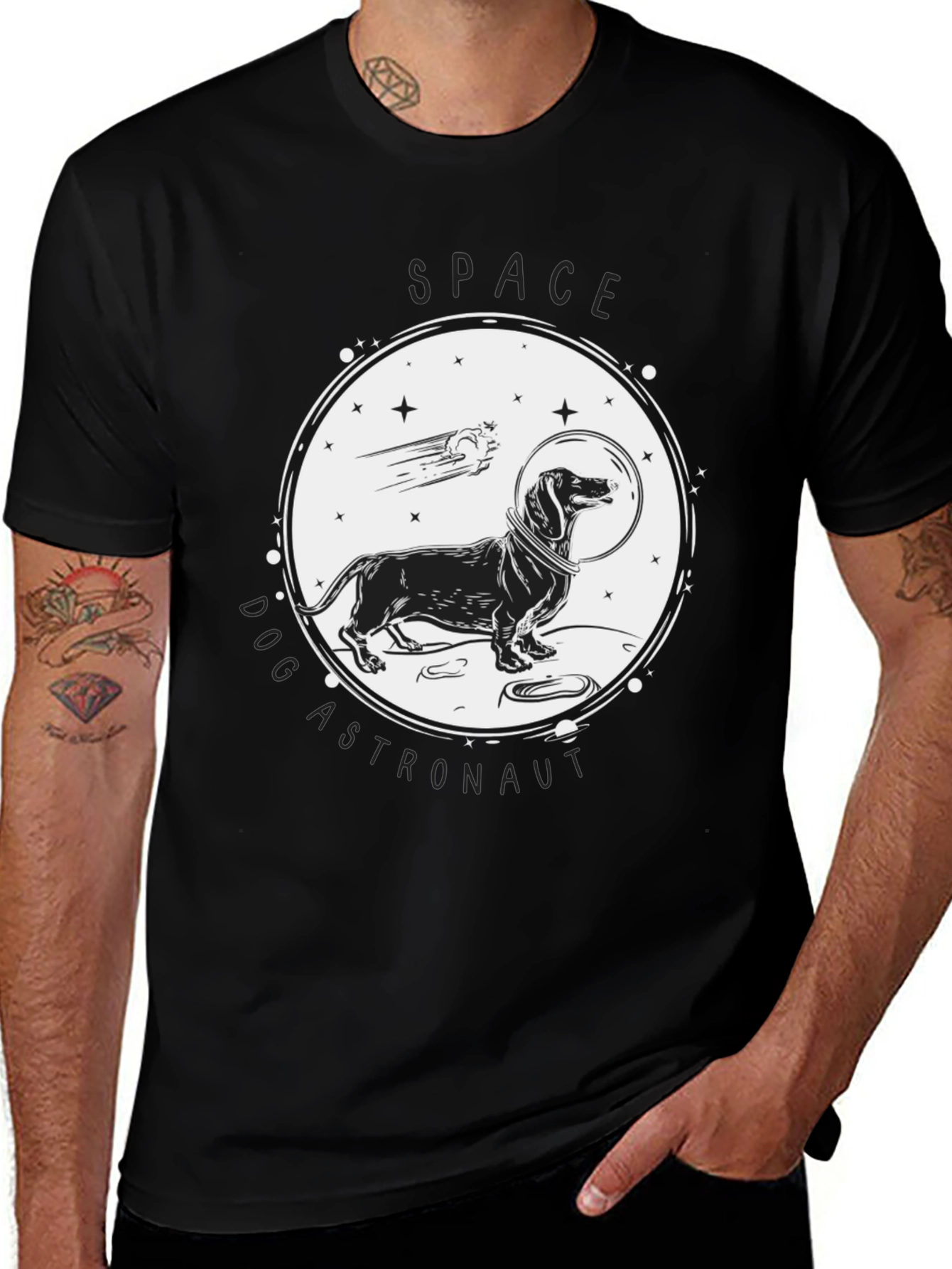 Variant 17 of Space Dog Astronaut T-Shirt - Cute Dachshund Design