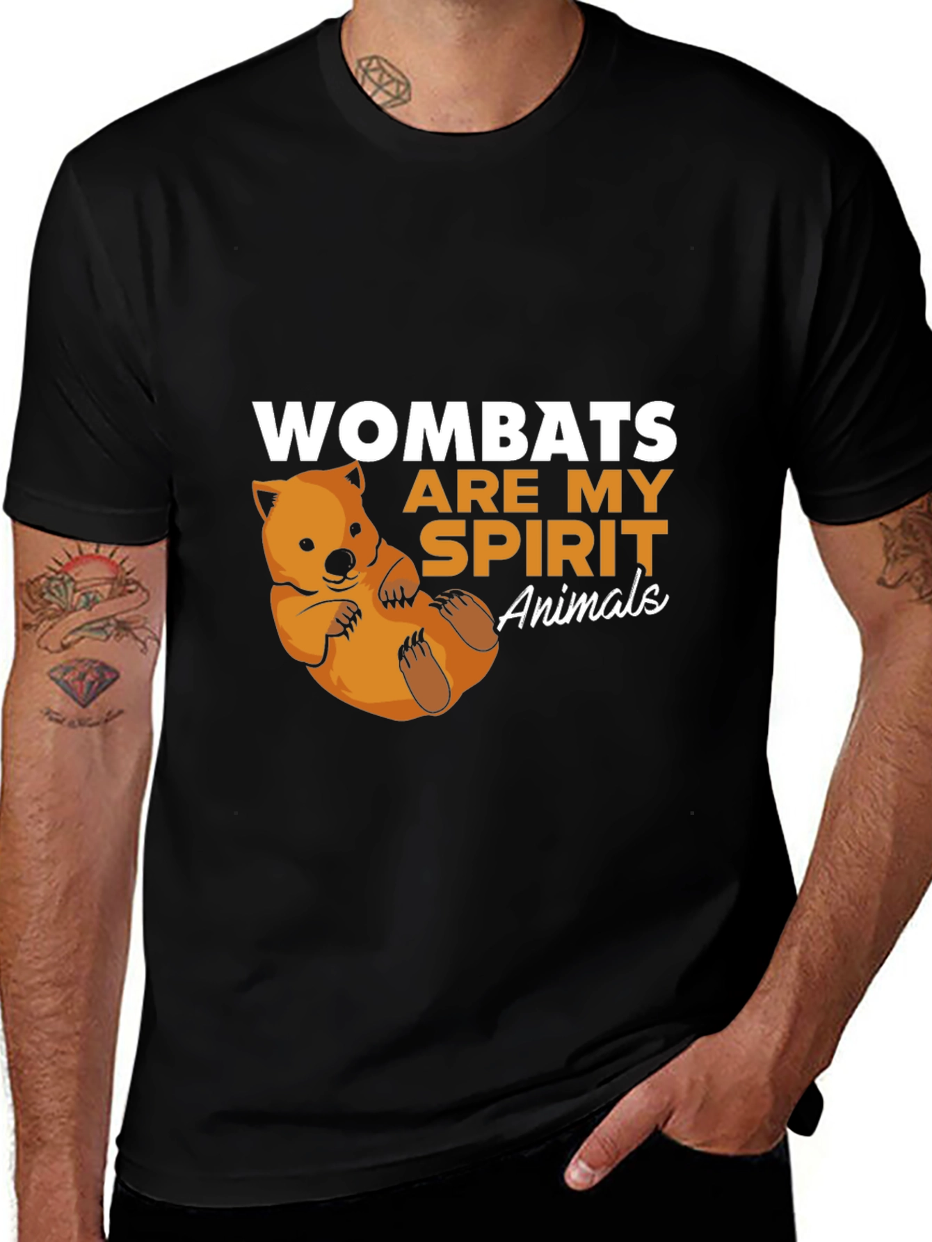 Variant 2 of Wombats Are My Spirit Animal Black T-Shirt