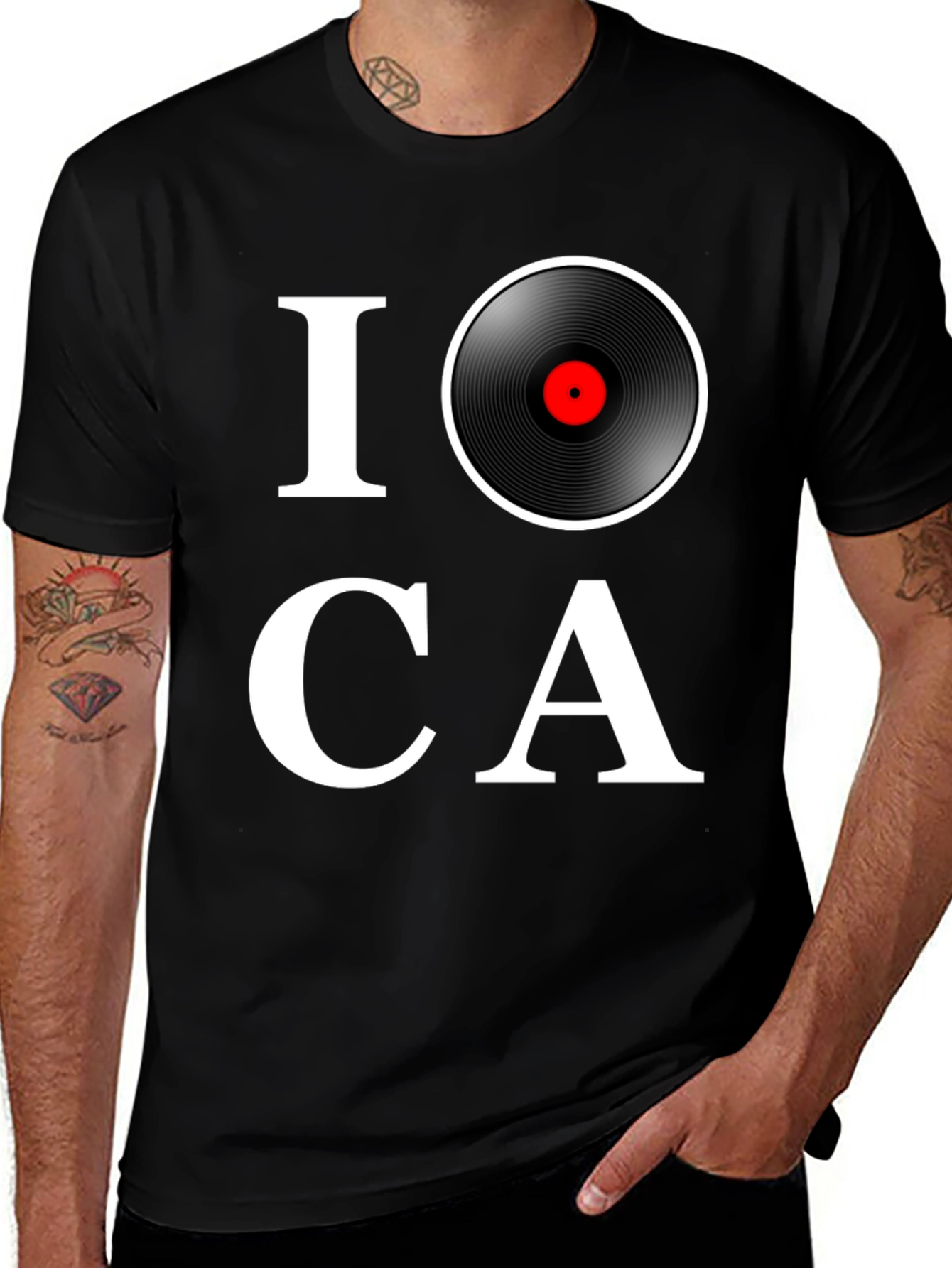 Variant 22 of I Love Record Black T-Shirt