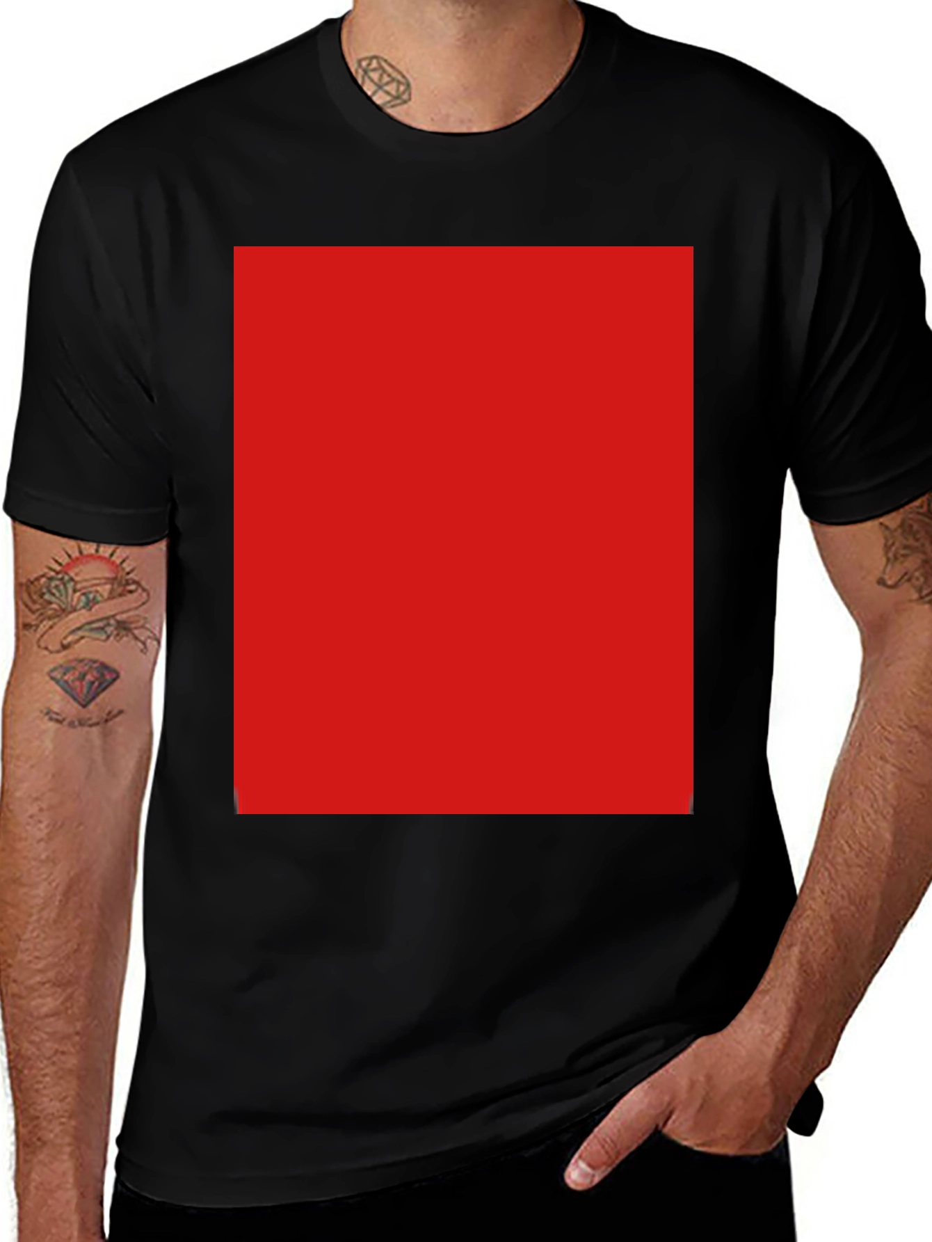 Variant 13 of Black Short Sleeve Crew Neck T-Shirt