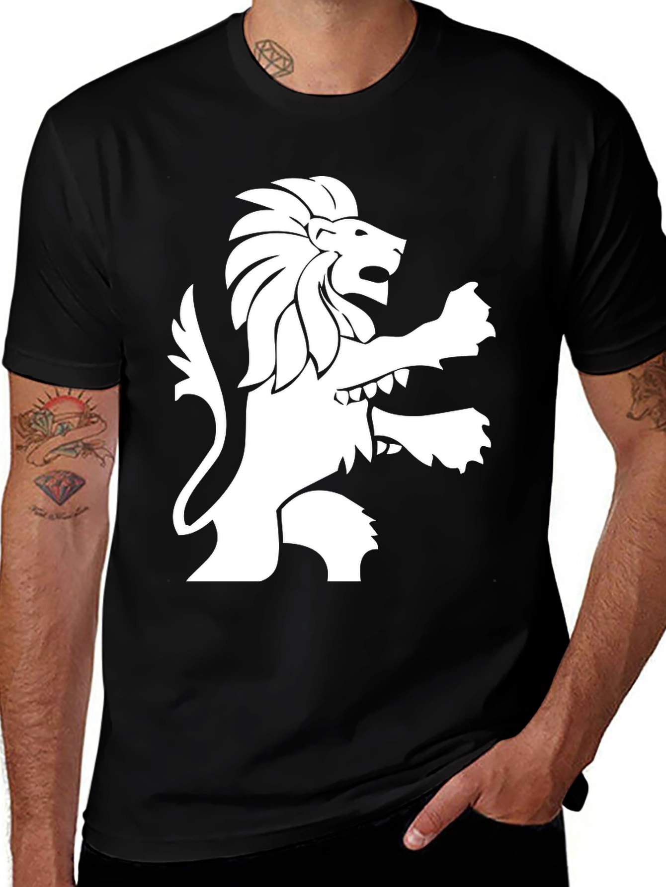 Variant 27 of Lion Graphic Tee - Mens Short Sleeve Shirt