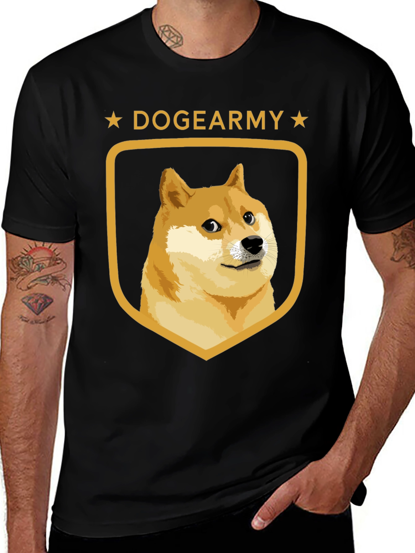 DogeArmy T-Shirt - Black Crew Neck Tee