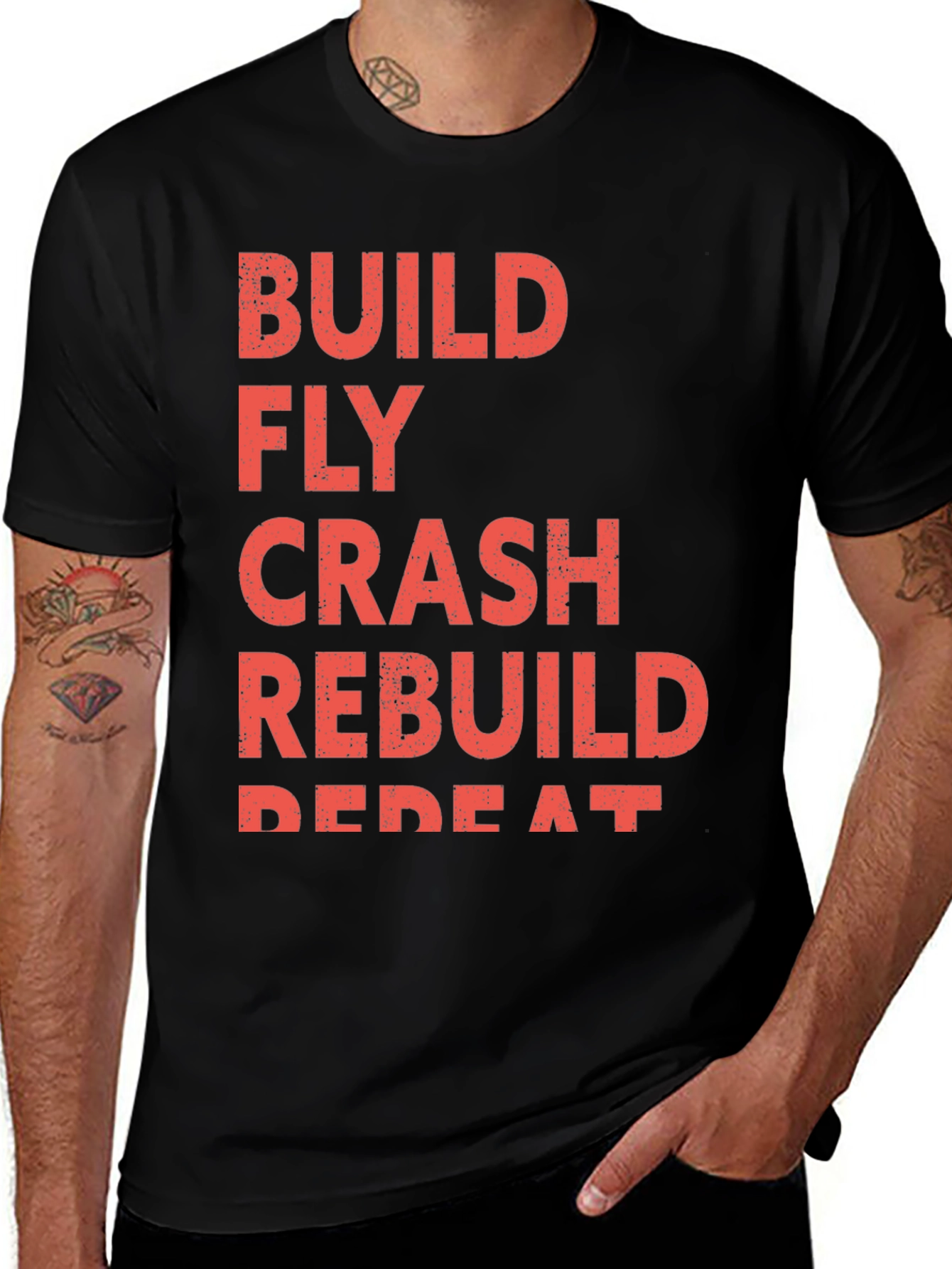 Build Fly Crash Rebuild Repeat T-Shirt
