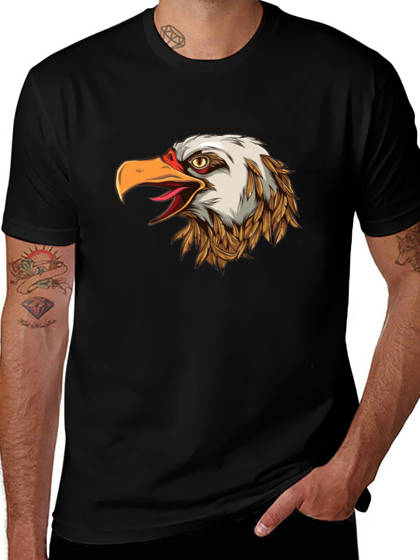 Variant 9 of Eagle Graphic Black T-Shirt - Patriotic American Style