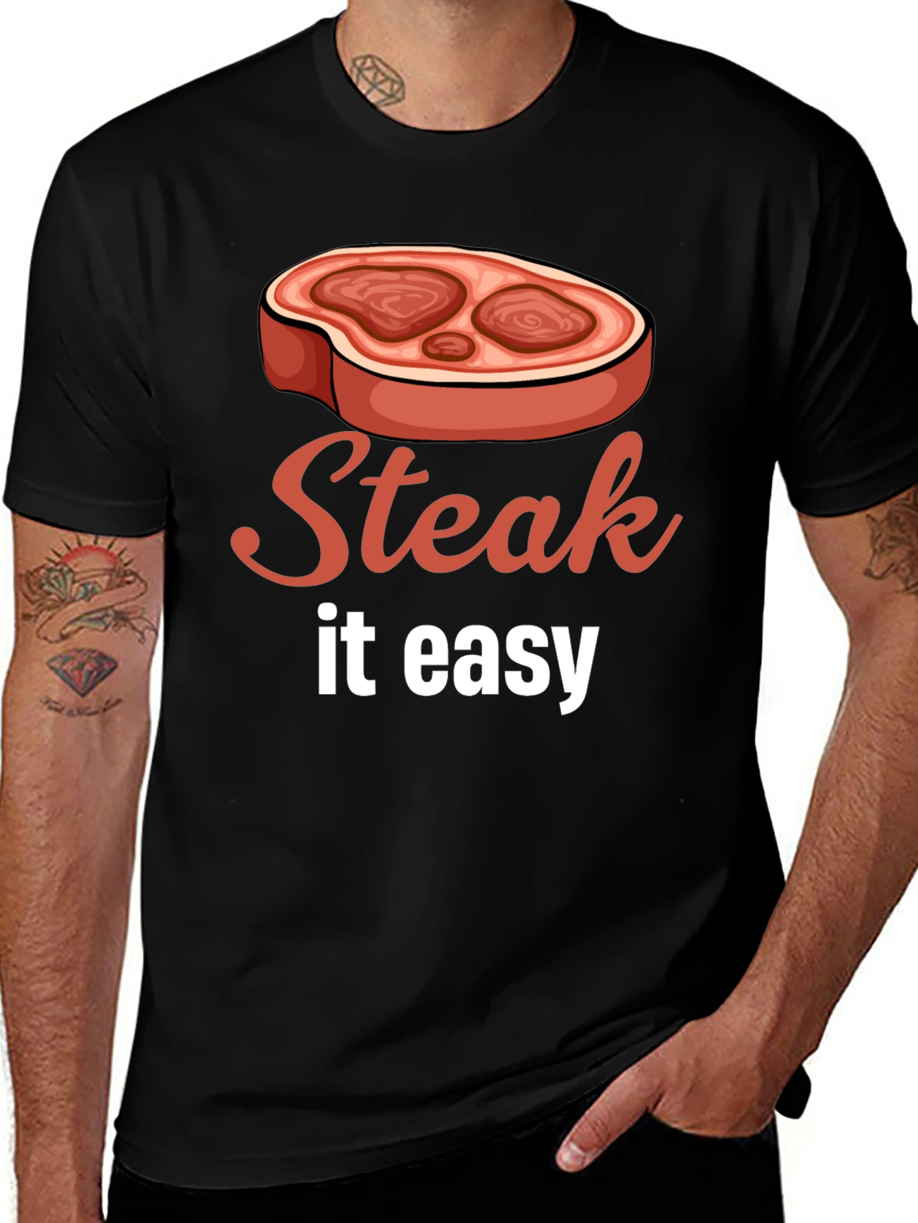 Variant 21 of Steak It Easy T-Shirt - Humorous Meat Lover Apparel