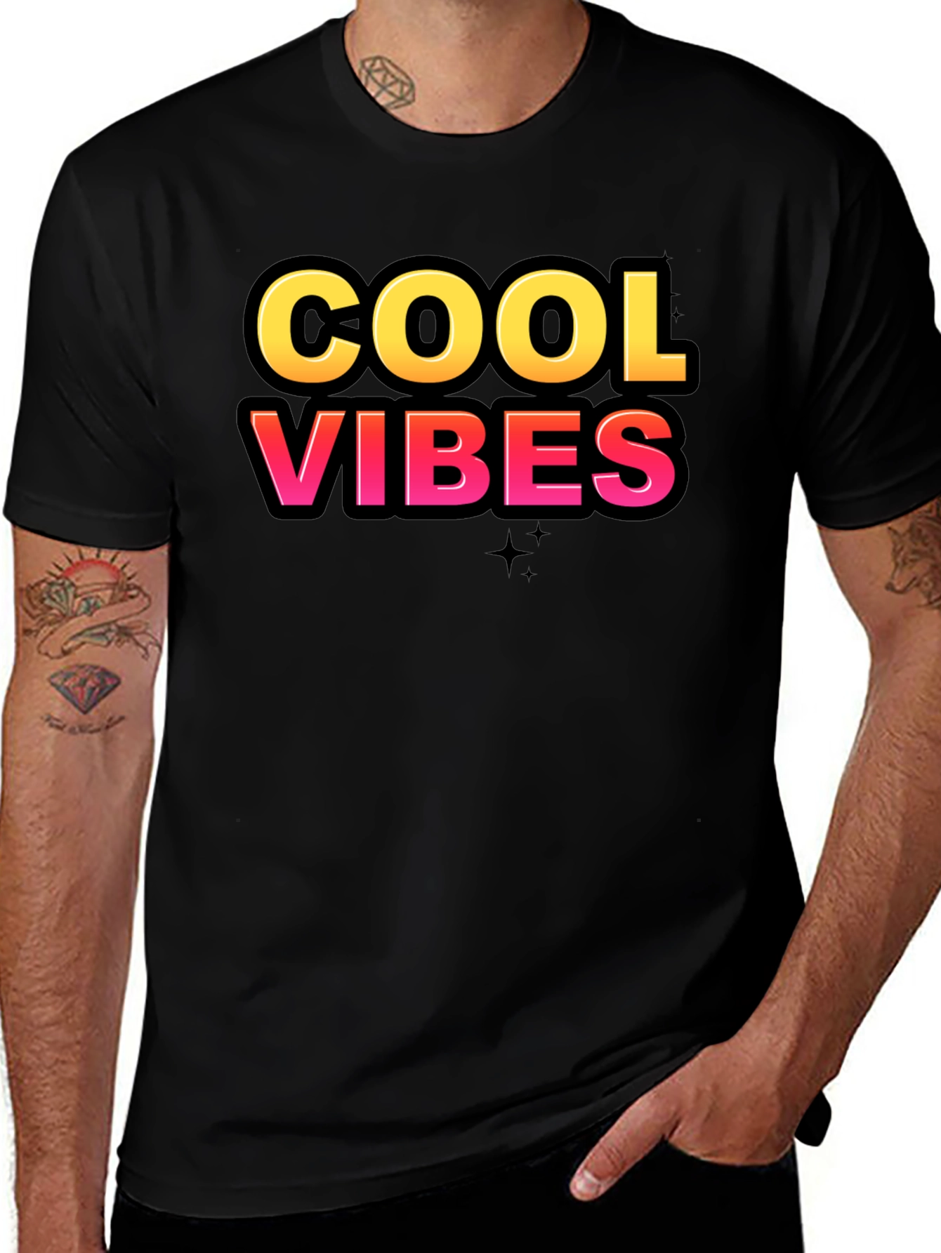 Black Cool Vibes Black Graphic Tee main image