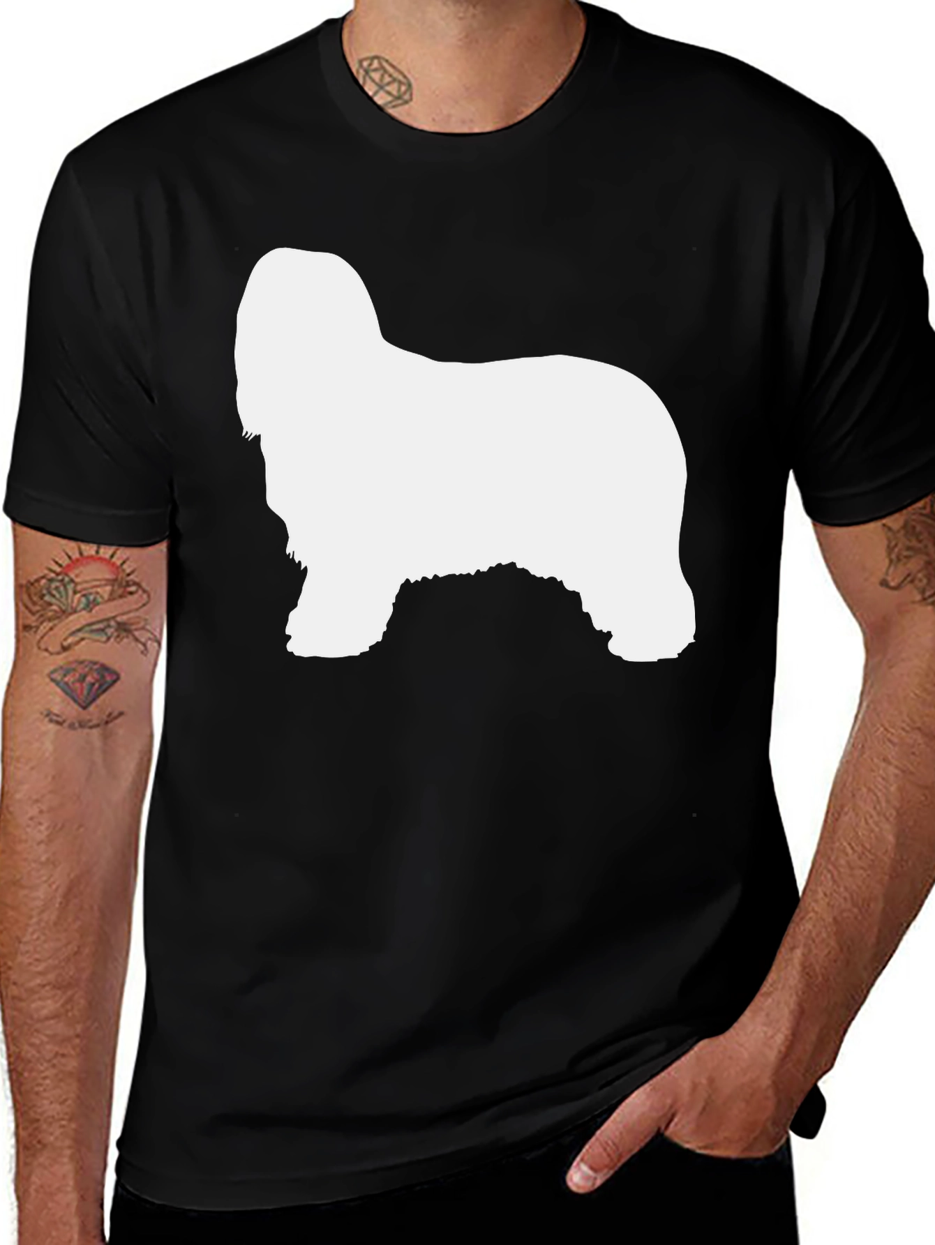 Dog Silhouette T-Shirt - Unisex Black Tee