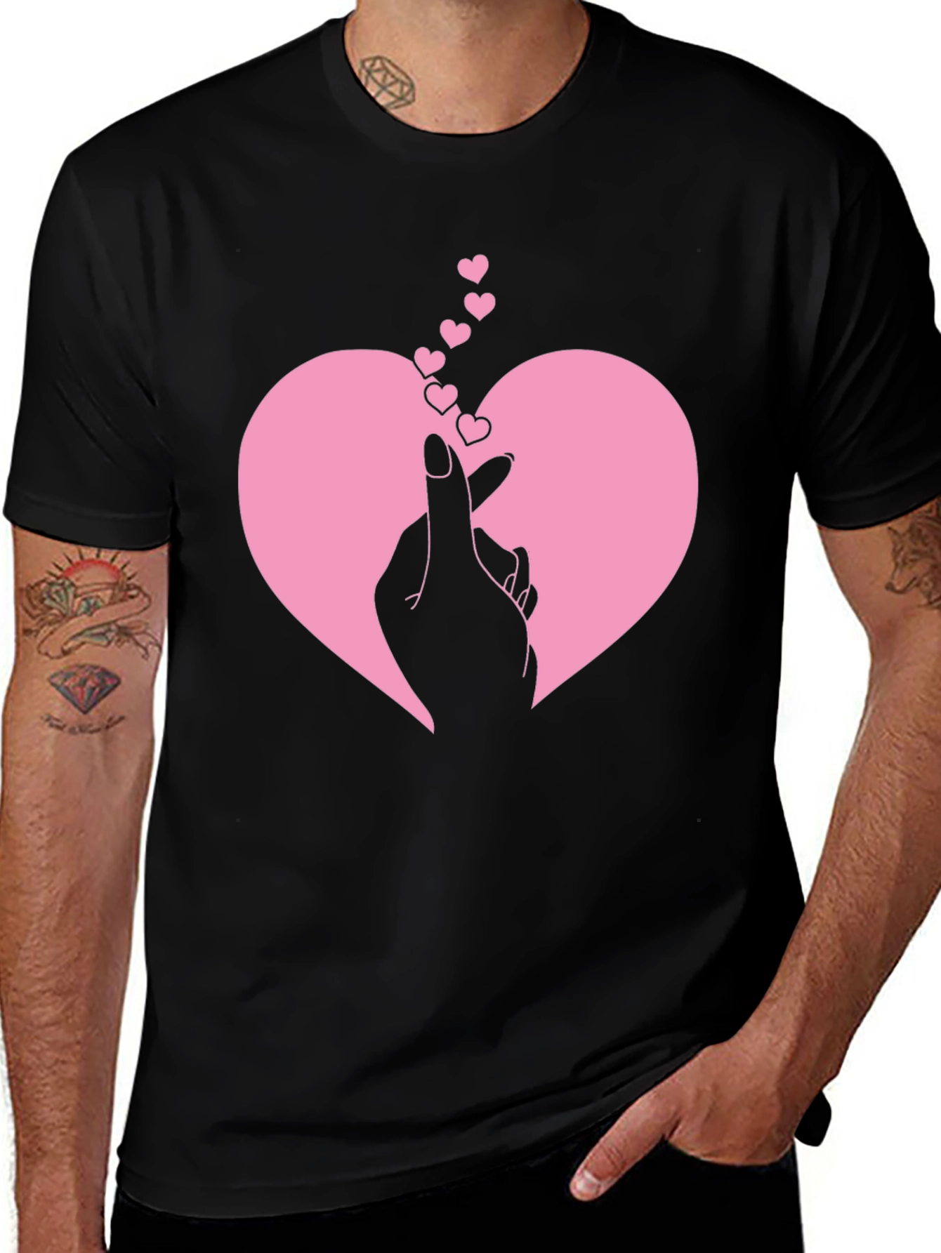 Variant 6 of Love Sign Graphic Tee - Stylish Heart Finger Design