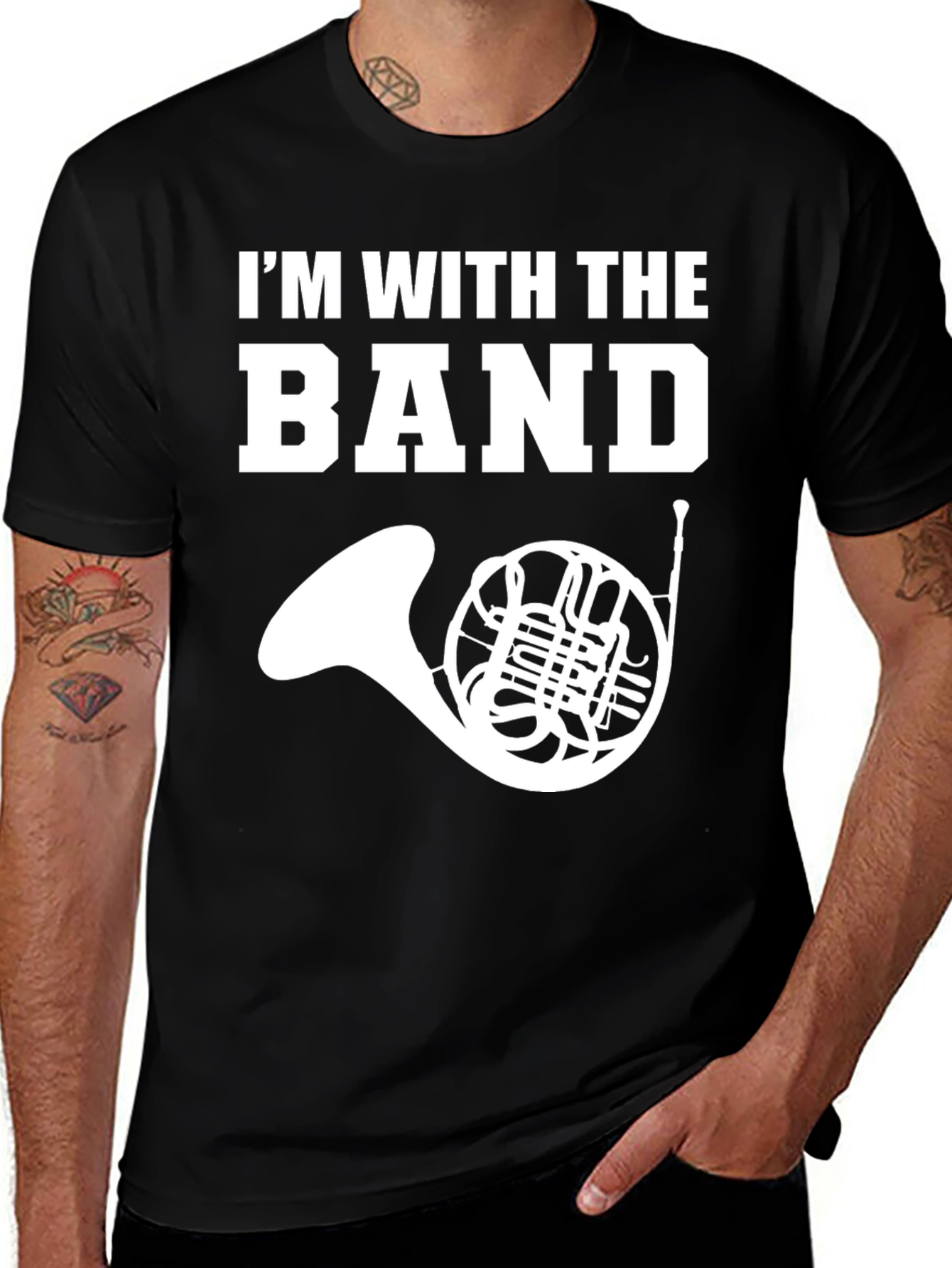 Variant 30 of I'm With the Band T-Shirt - French Horn Graphic Tee