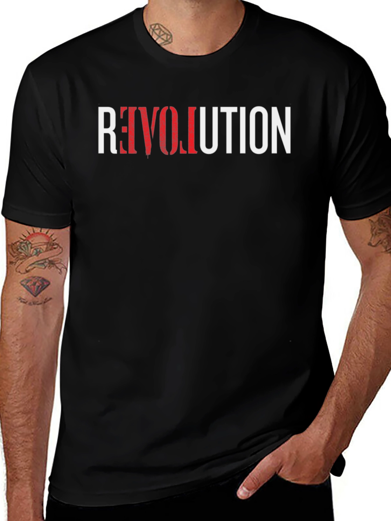 Variant 24 of Revolution Graphic Tee - Cool Black Cotton T-Shirt