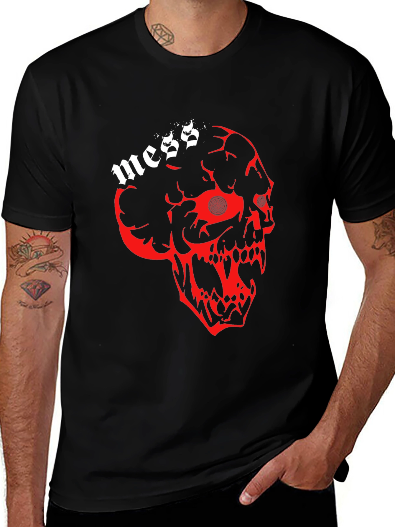 Variant 3 of Skull Graphic Tee - Men's Black T-Shirt