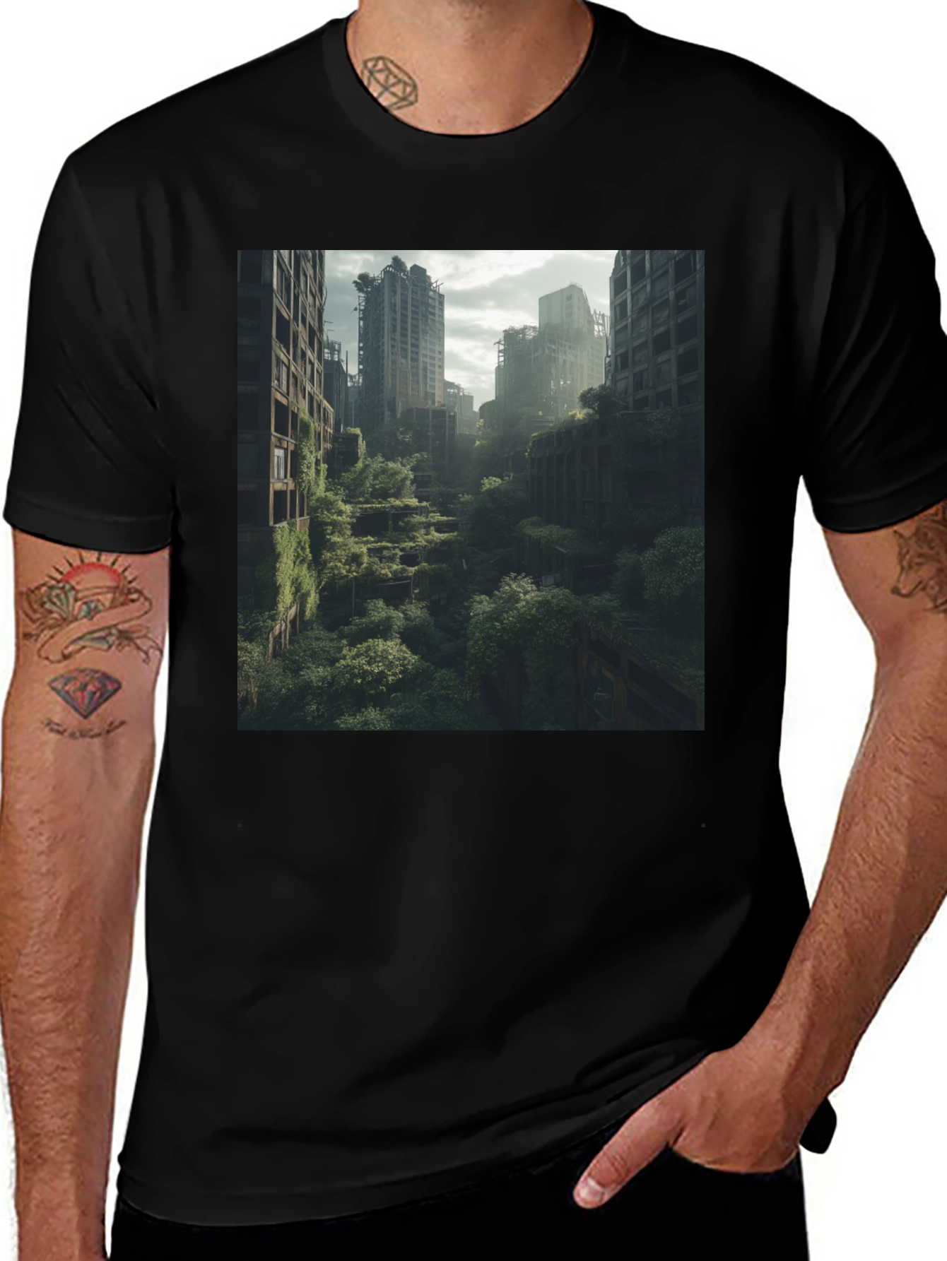 Urban Wasteland T-Shirt - Distressed City Design