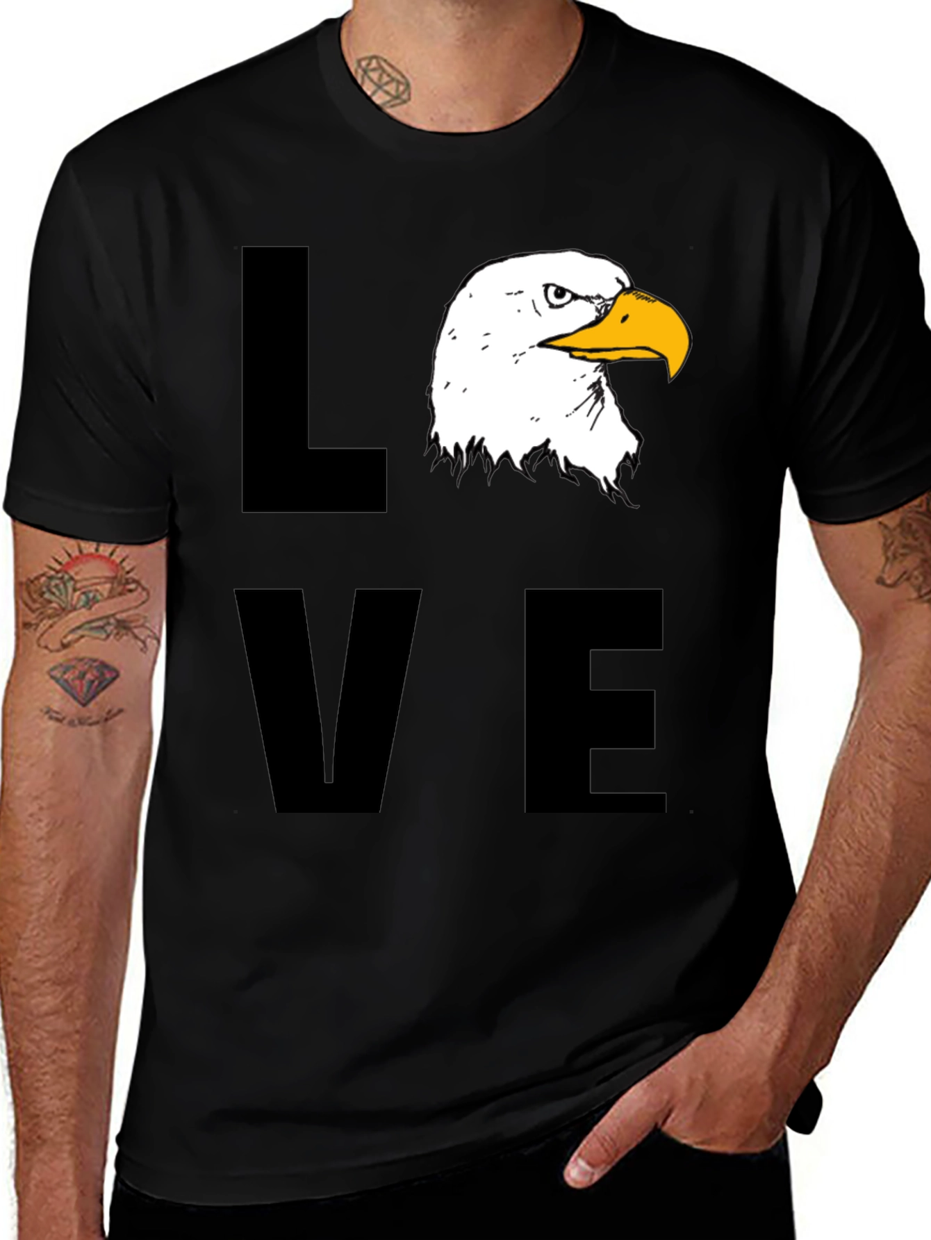 Variant 13 of Love Eagle T-Shirt - Black Graphic Tee