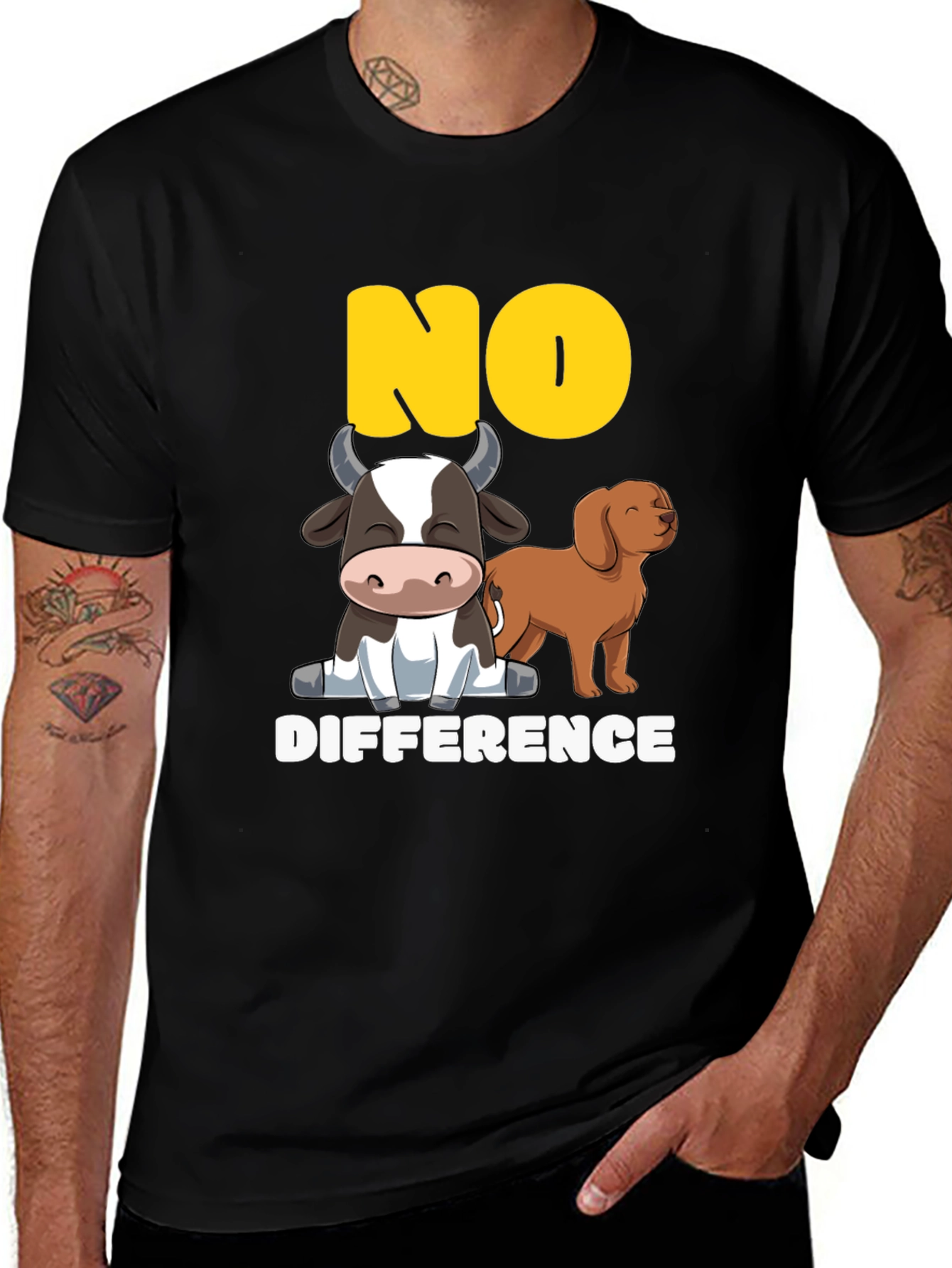 Variant 24 of No Difference Cow & Dog Graphic Tee