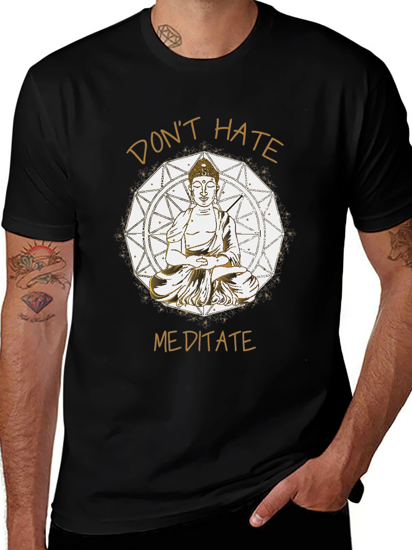 Variant 12 of Don't Hate Meditate Black T-Shirt